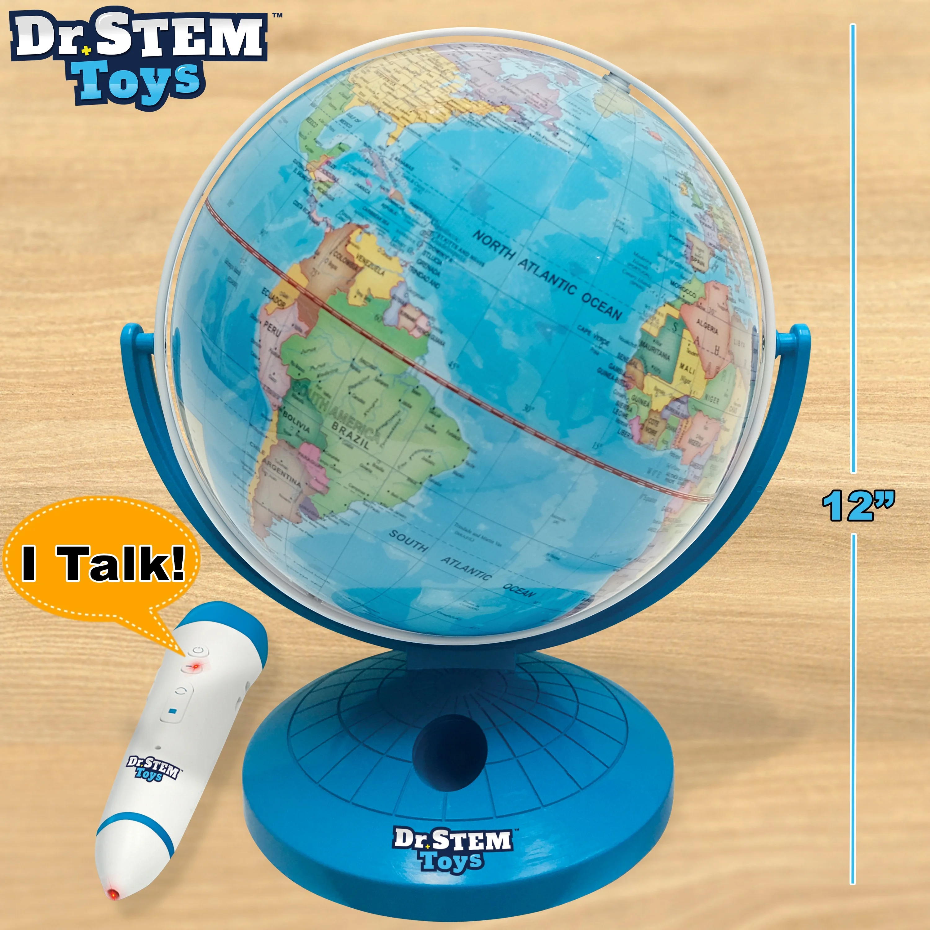 Dr. STEM: Interactive Talking Globe - Touch & Learn, Geographic Education Learning Set, Smart Pen, Electronic Game Panel, 300 Quiz Questions, Kids 6+ - Image 13