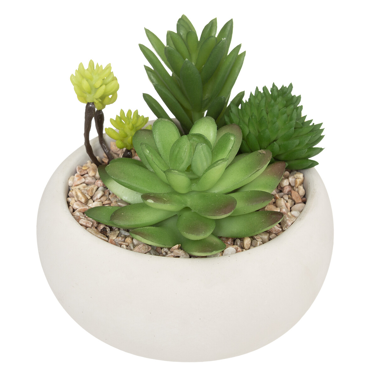 Artificial succulent plant Cement pot, H.10 cm