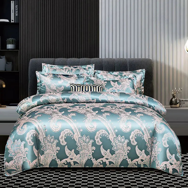 Luxe Jacquard Bedding Set - Verfijnd Jacquard voor Luxe Comfort - Stijlvol Rayon Satijn met Tijdloze Elegantie