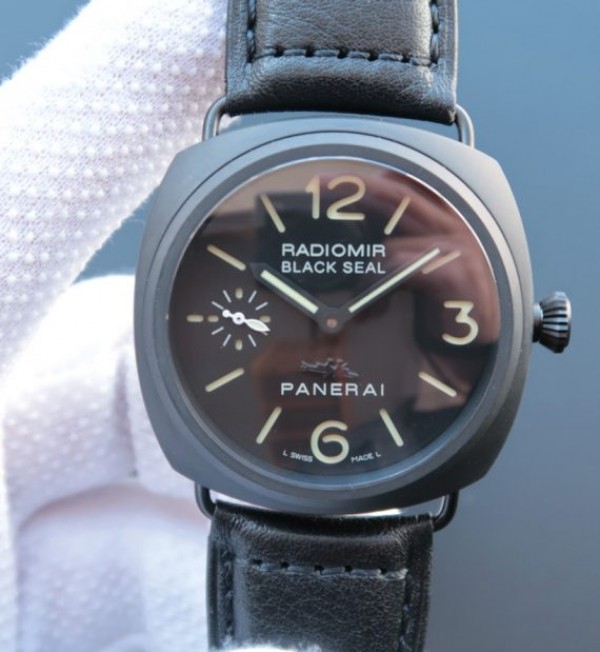 Replica Panerai XF PAM292 Real Ceramic Black Leather Strap A6497 - Top club