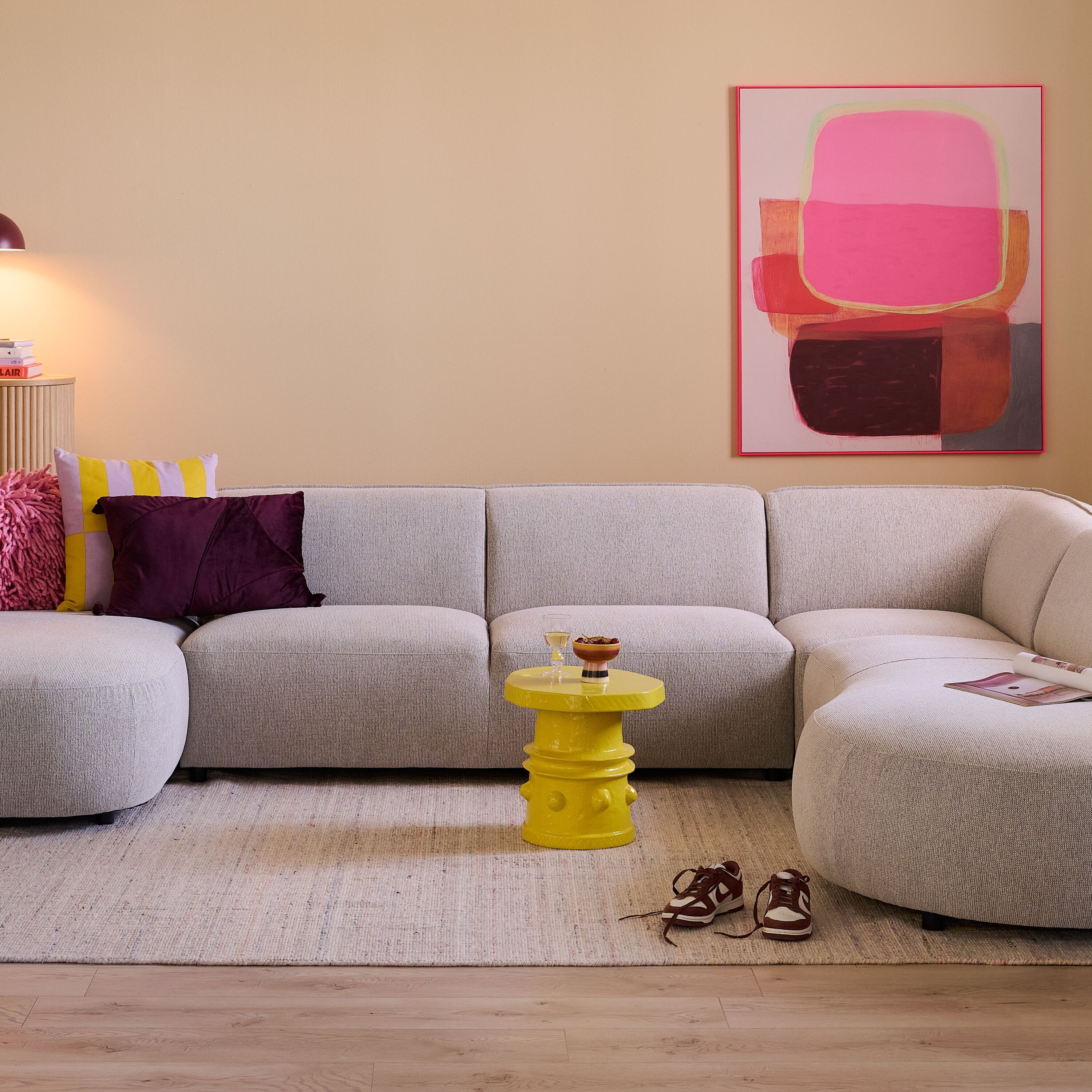 Blokker Soft U-bank Rechts - Naturel Melange