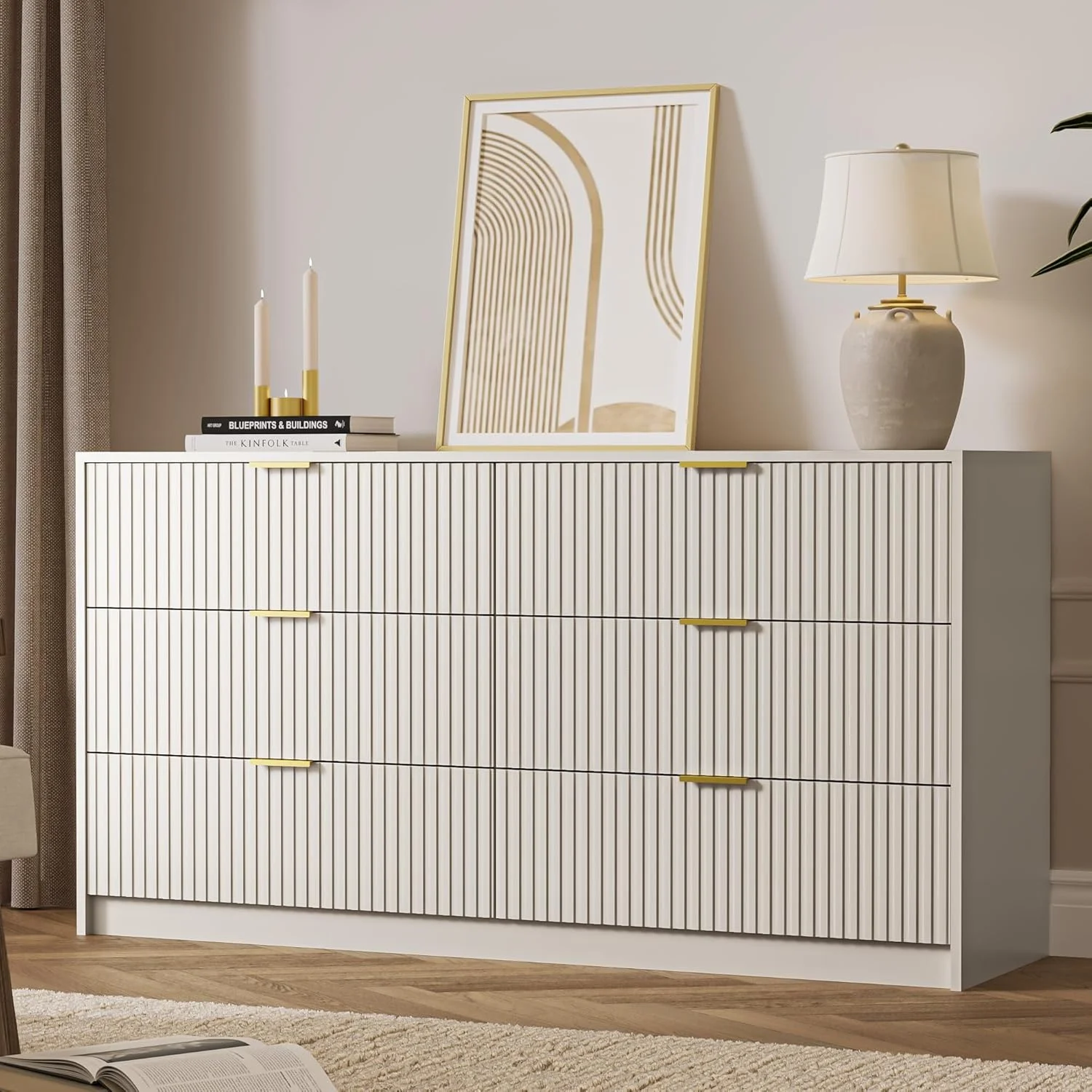 Furniway Black Dresser for Bedroom, 8 Drawer Double Dresser, Modern Chest of Drawers for Bedroom, Living Room, Entryway and Closet, 55" L x 15.7" D x 37.4" H - Image 28