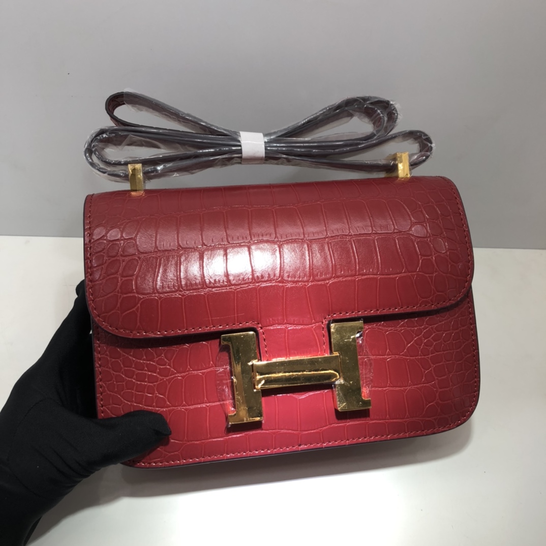 Replica Hermes Constance Crocodile Leather Pattern Cross Body Bag1:1High-quality replica