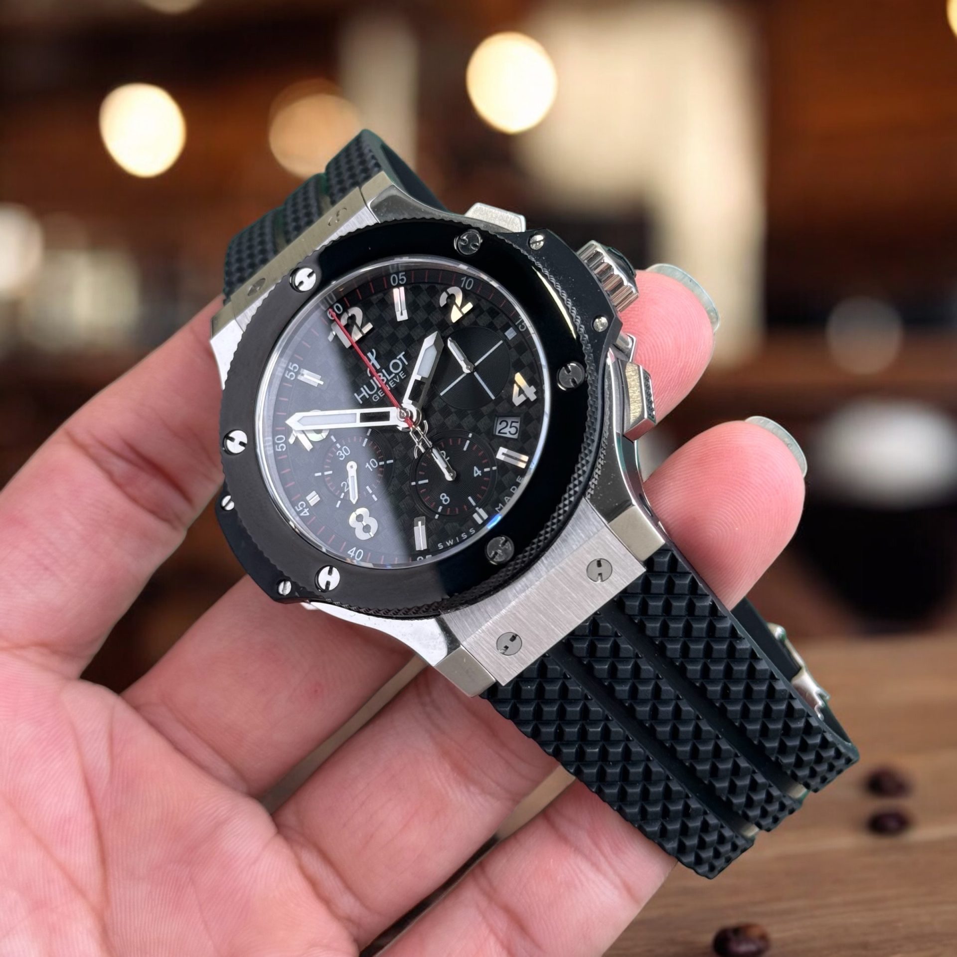 Hublot Replica 1:1 Watch Big Bang Chronograph Titanium Black Ceramic Bezel 44mm - Top club