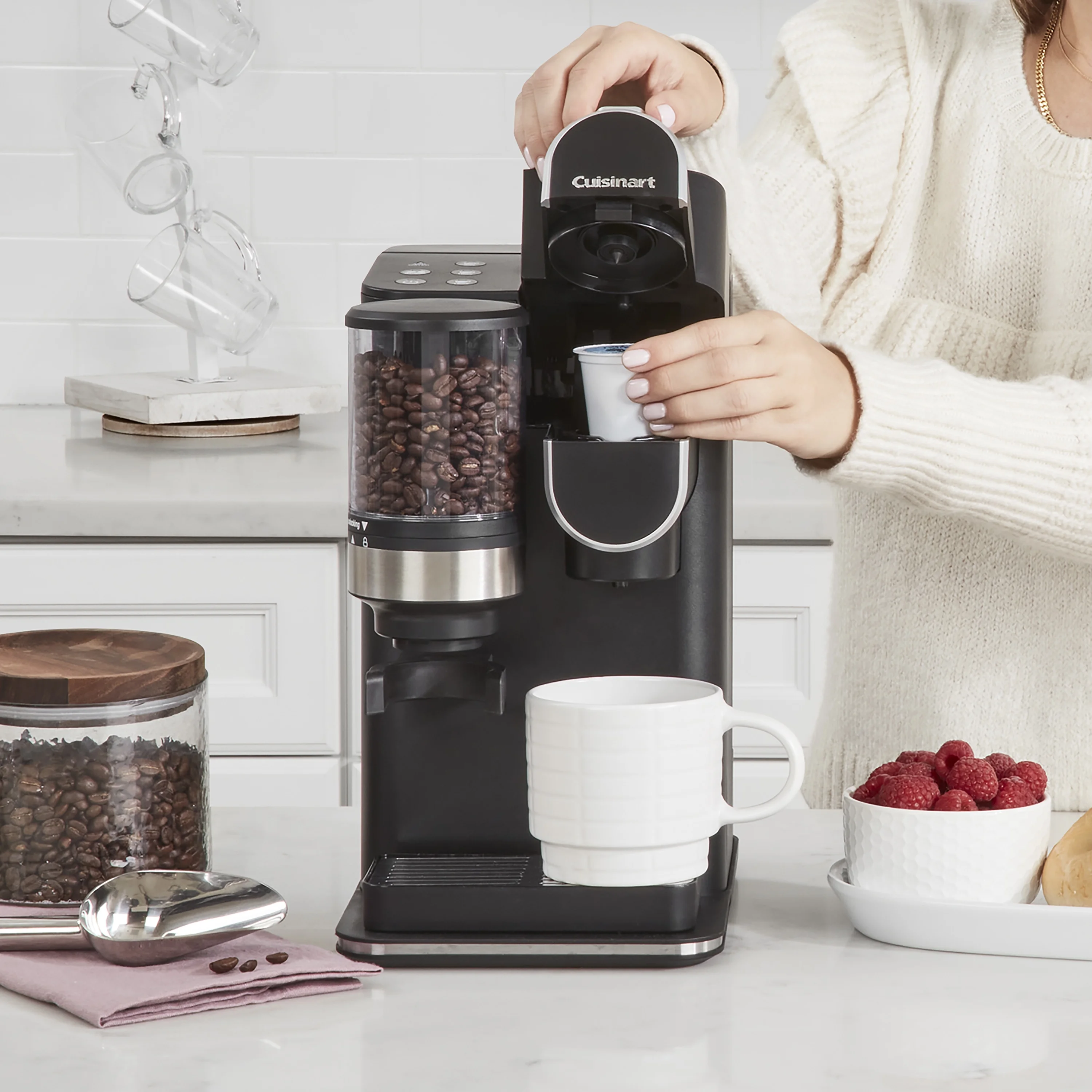 Cuisinart Grind & Brew Classic Black Single Serve Coffee Maker with Built-In Grinder - Image 5
