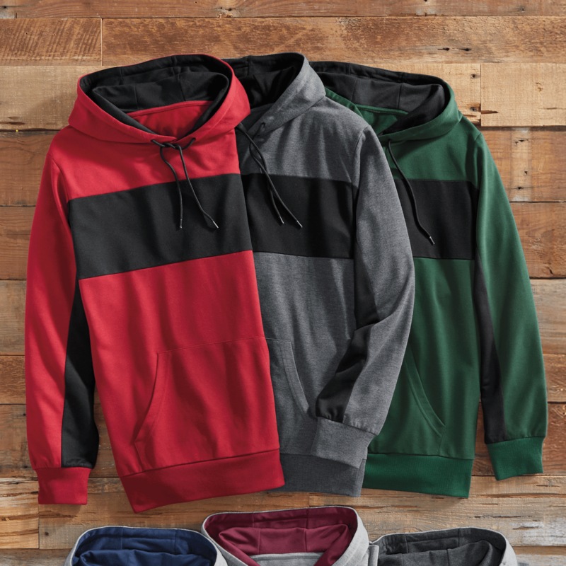 3-Pack of Striped Hoodies with Drawstring Hood and Kangaroo Pocket - MIDNIGHT VELVET CATALOG