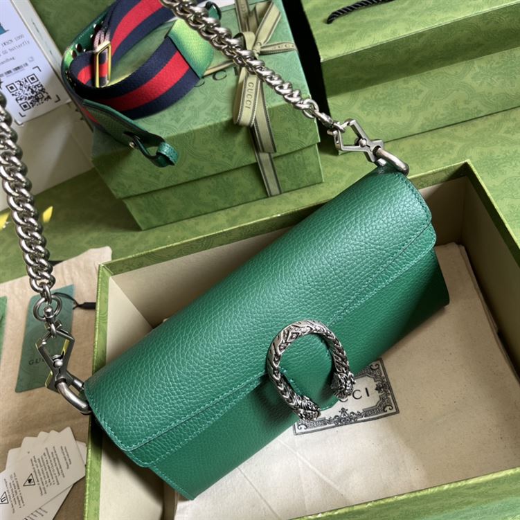 Dionysus small shoulder bag Green leather – GB0981:1High-quality replica