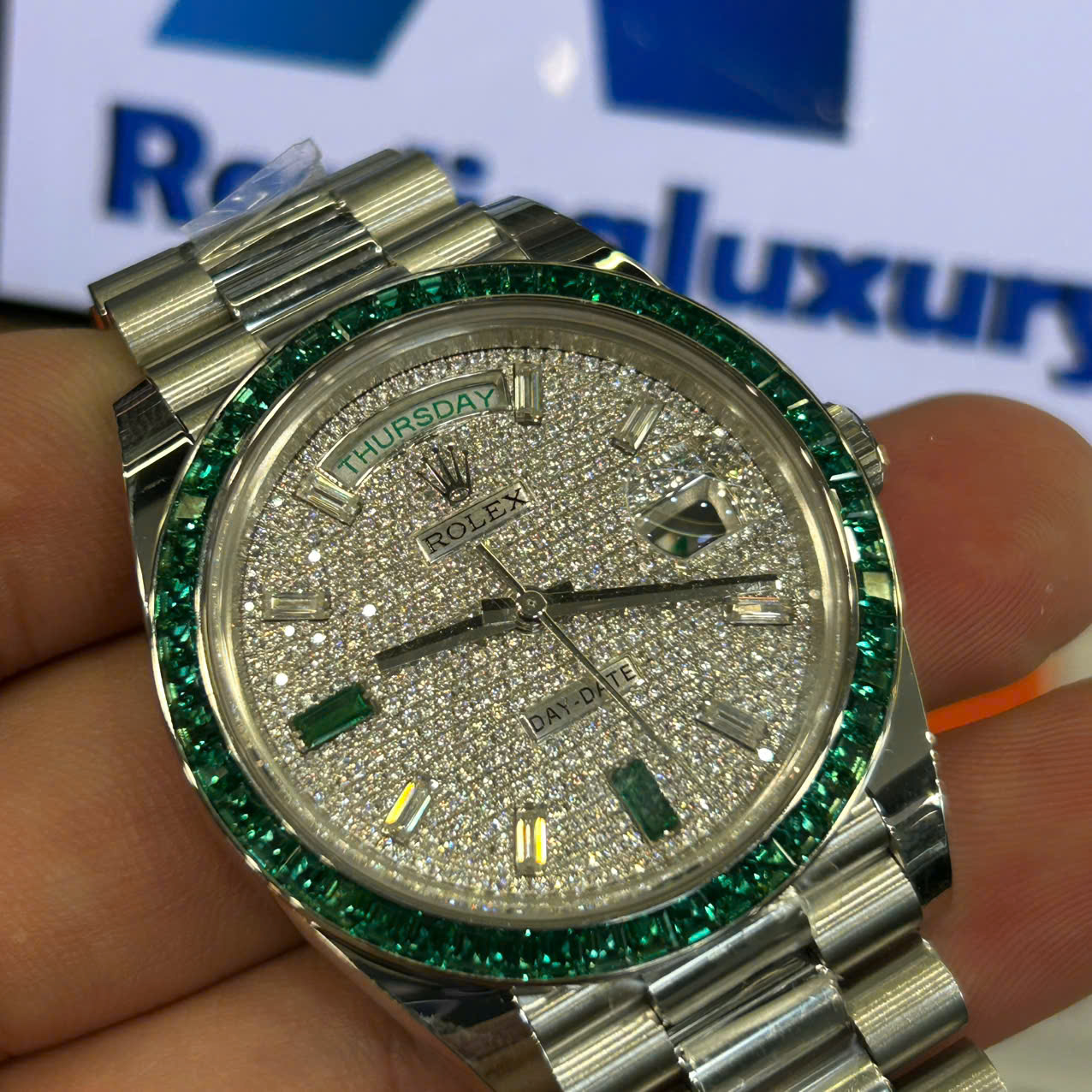 Rolex Day-Date Replica Watches Custom Diamonds Moissanite Weight 200 Grams 40mm - Top club