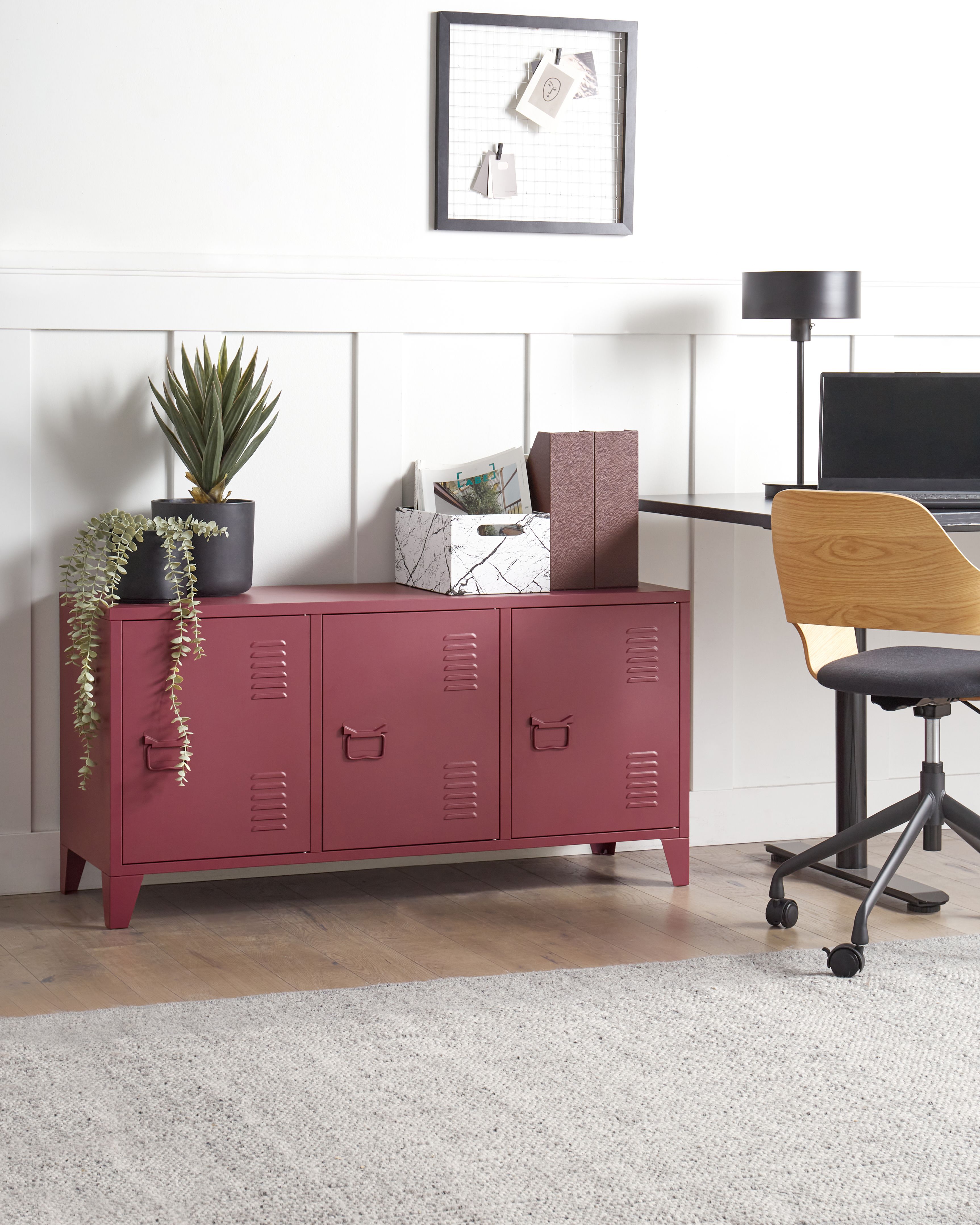 Storage Unit CARDIFF Metal Dark Red