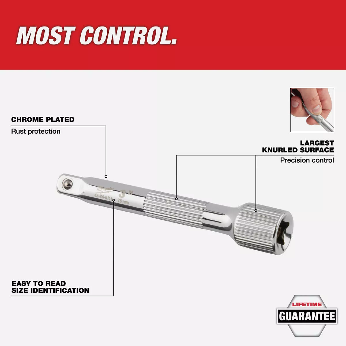 Milwaukee 1/2 In. Drive 5 In. Long Socket Extension