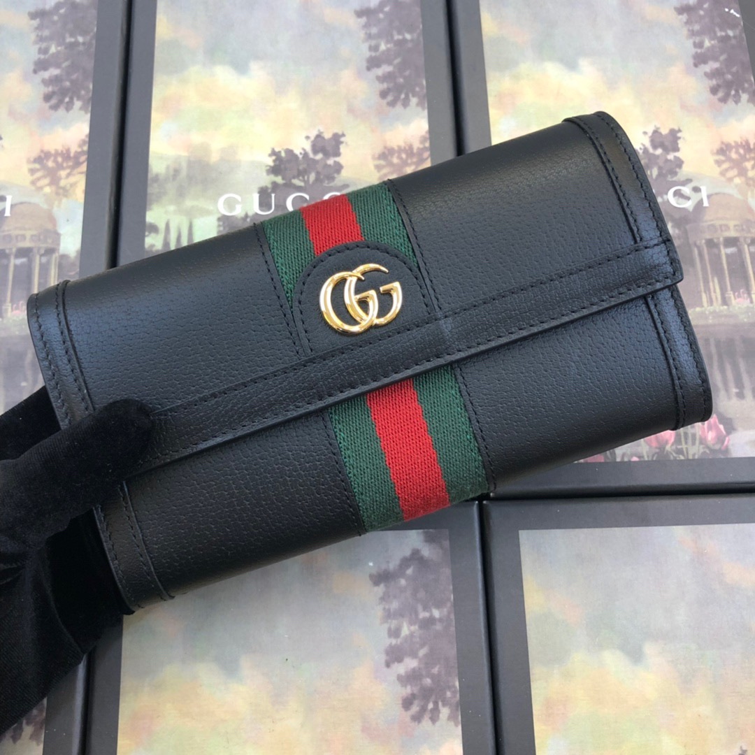 Replica Gucci Aaa-Ophidia Continental Wallet Black1:1High-quality replica