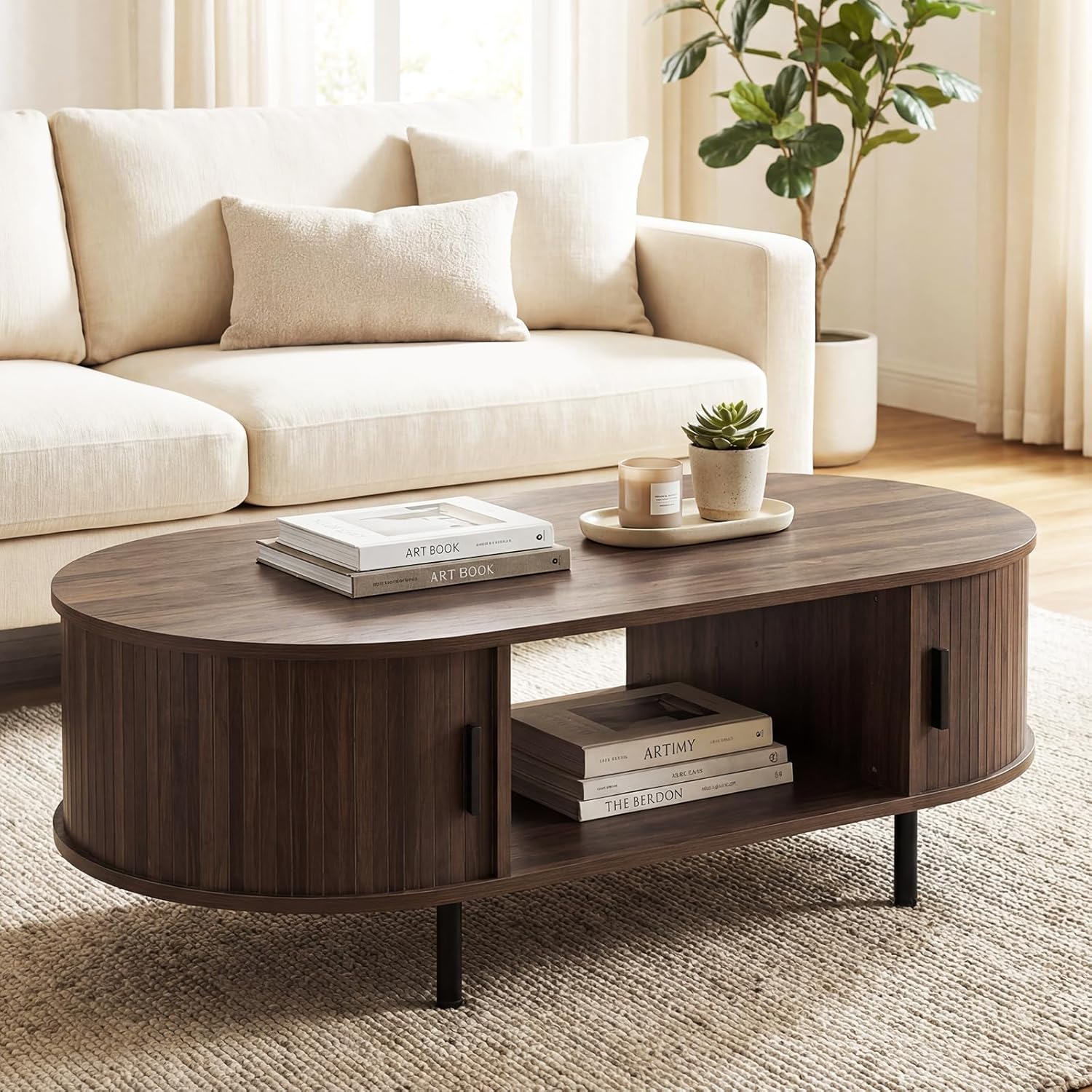 Giantex Oval Coffee Table, 47.5