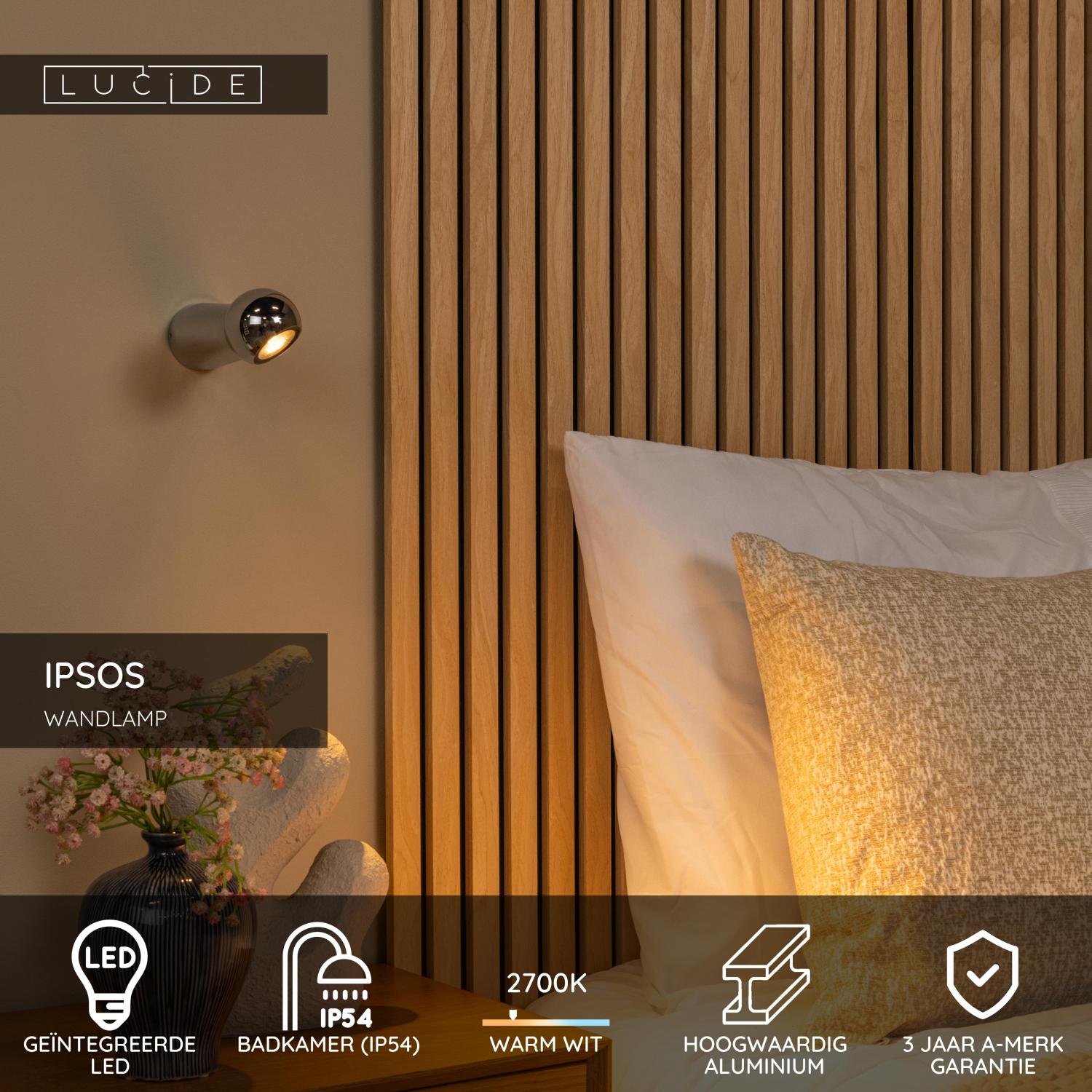 Lucide IPSOS Wandlamp - Chroom