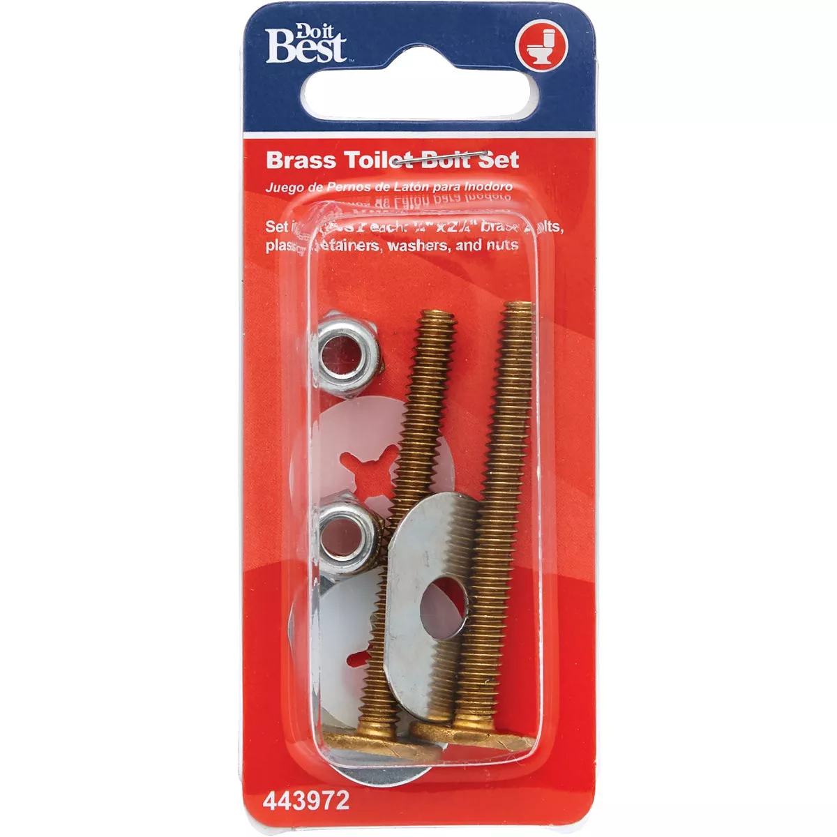 Do it Best 1/4 In. Brass Toilet Bolt Set