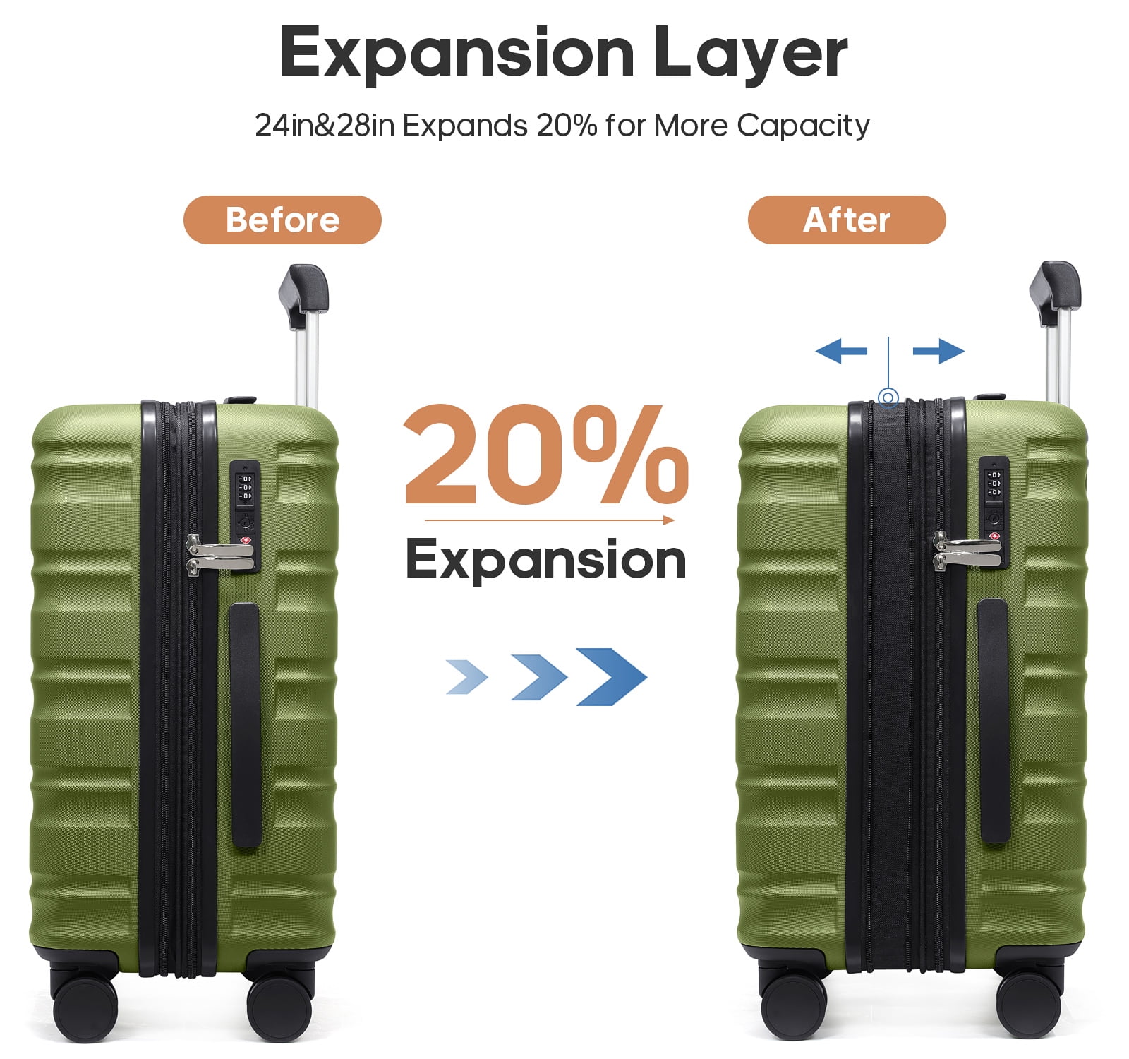MIUSSE Luggage Sets 3 Piece, 20 Inch Carry On Luggage with Wheels, 100% PC Hardshell Suitcase with TSA Lock, Carry On Suitcases Airline Approved With Travel Backpack for Men Women - Image 30