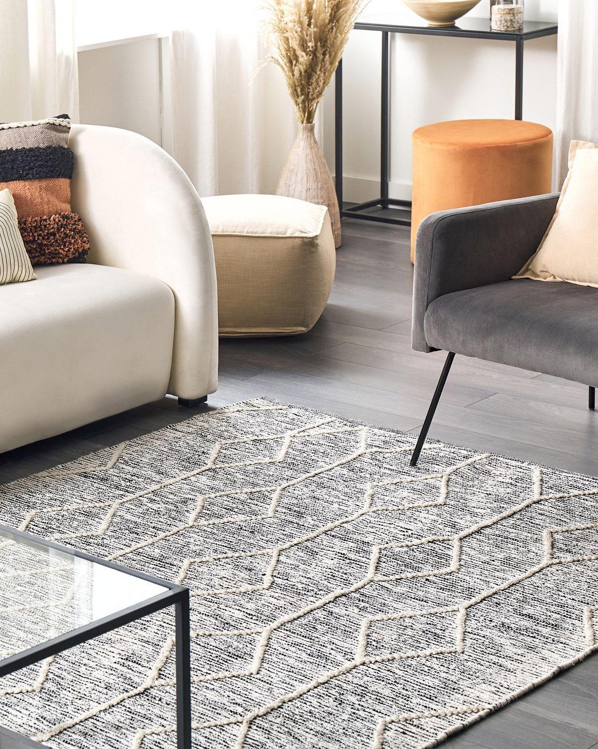 Rug EDREMIT Grey 140 x 200 cm Cotton