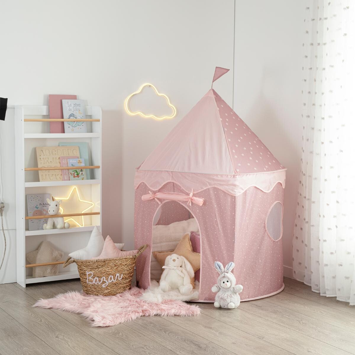 Kids Pop-up Tent Pink, H.135 cm
