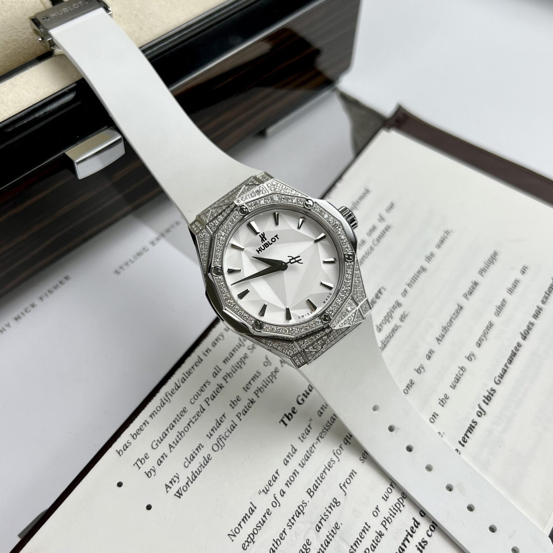 Hublot Orlinski Replica Watch White Dial Custom Moissanite Diamonds APS Factory 40mm - Elite Watch Atelier
