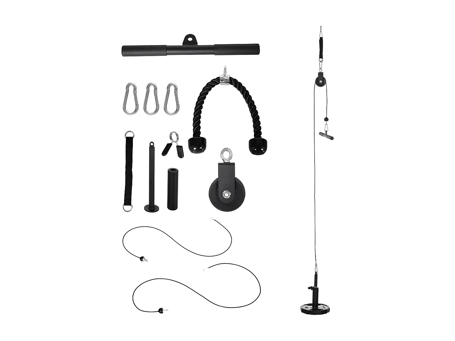 Station de musculation - station de traction poulie haute à fixer au plafond - barre traction et autres accessoires inclus