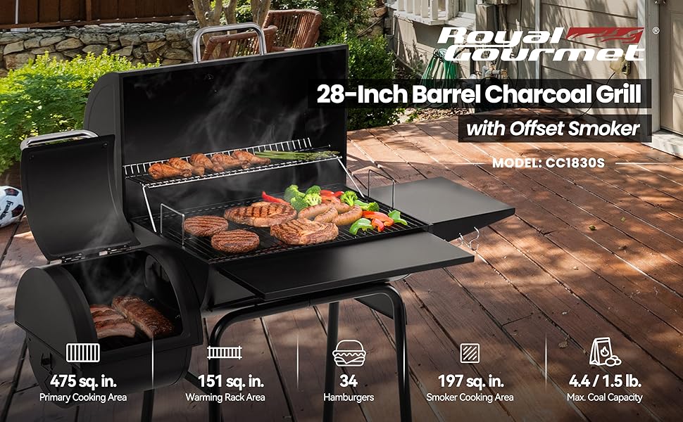 Grill au charbon de bois Royal Gourmet CC1830S