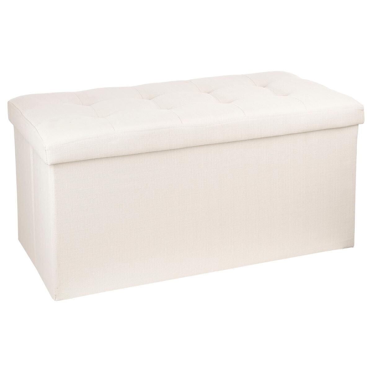 Double folding pouf "Lysandre" Beige, 76x38 cm