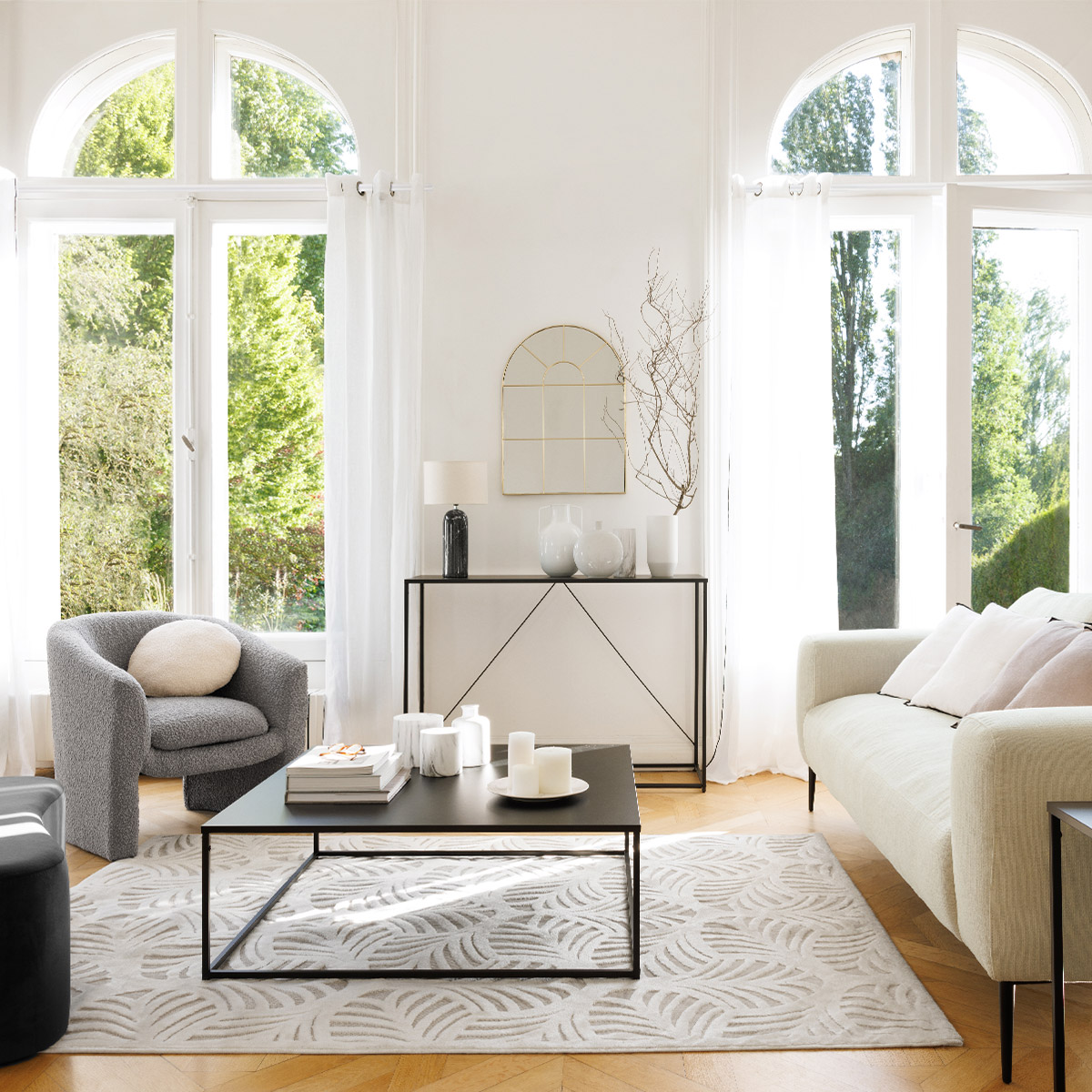 Vase Metal, white, h.30,5 cm