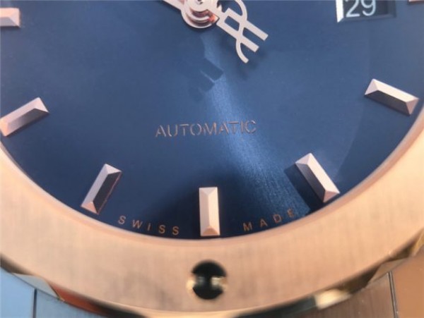 Replica Hublot Classic Fusion 42mm RG JJF Blue Dial Blue Gummy Strap A2892 - Top club