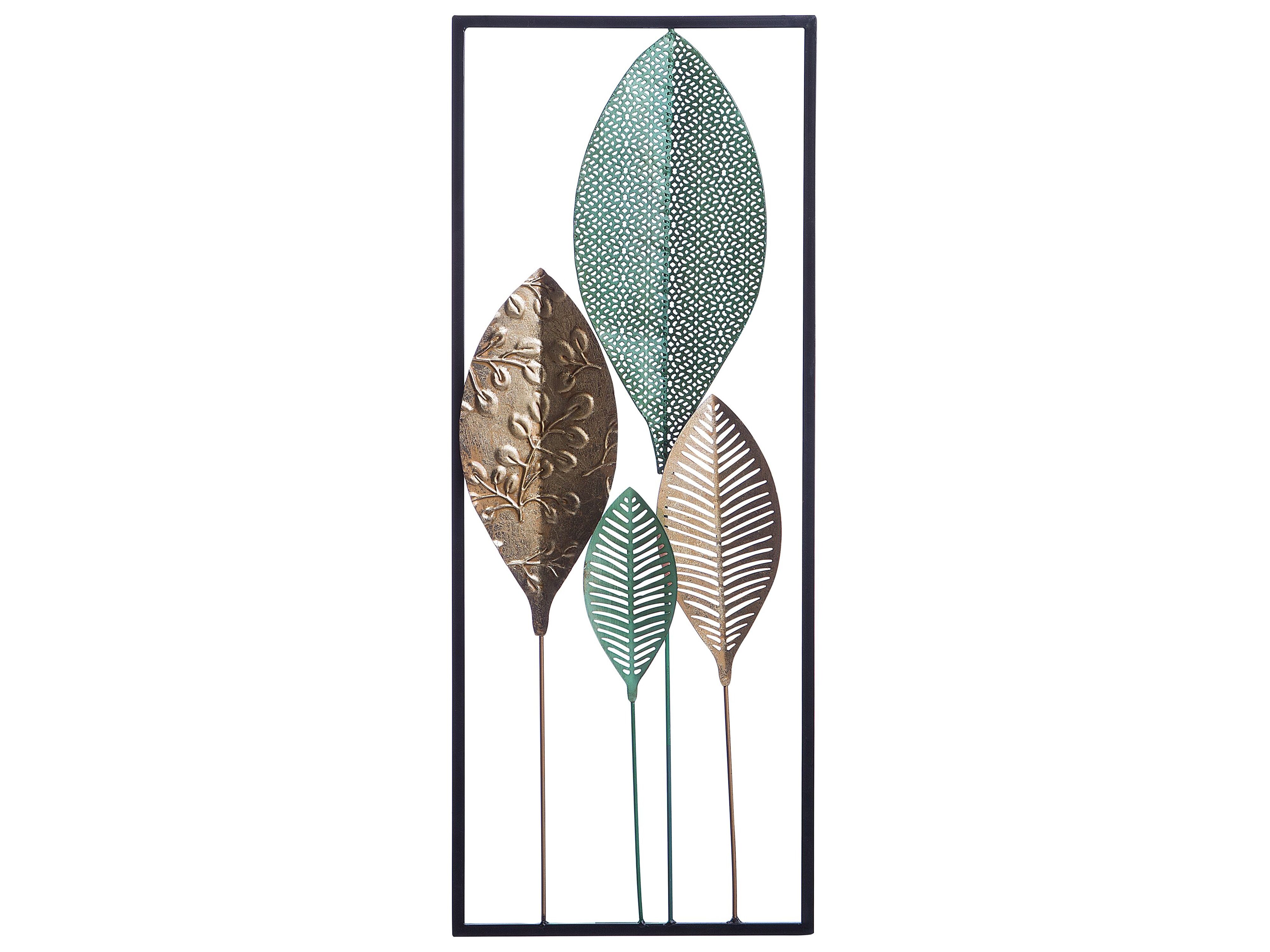 Wall Decor Leaf PLATINUM Metal 75 cm Multicolour