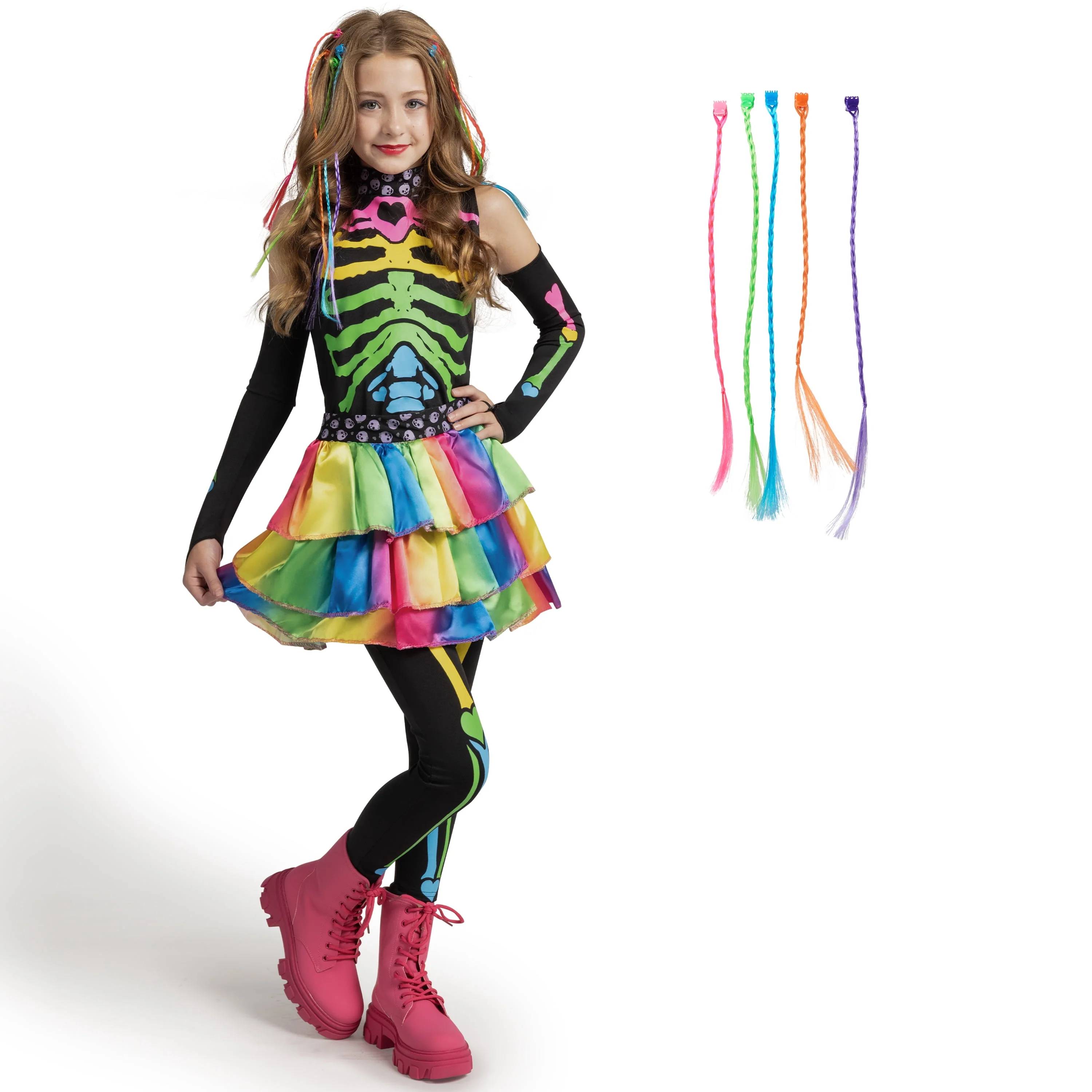 Joyfy Skeleton Tutu Dress for Girls, Skeleton Costume for Kids Halloween Dress Up Party Role Playing Cosplay - Image 2 Joyfy Skeleton Tutu Dress for Girls, Skeleton Costume for Kids Halloween Dress Up Party Role Playing Cosplay - Image 2