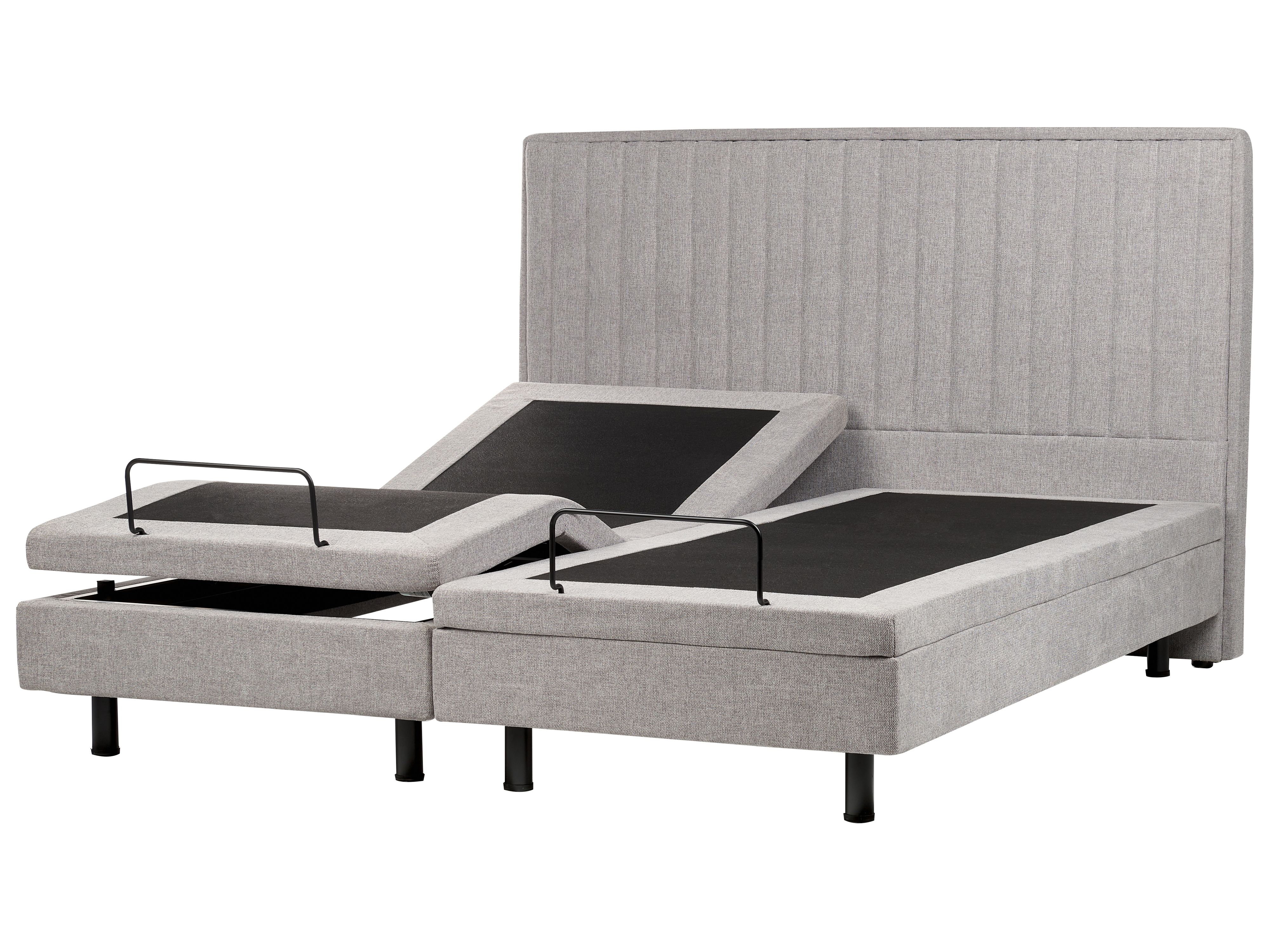 Adjustable Bed Fabric CASTELLAN 180 x 200 cm (EU Super King) Light Grey