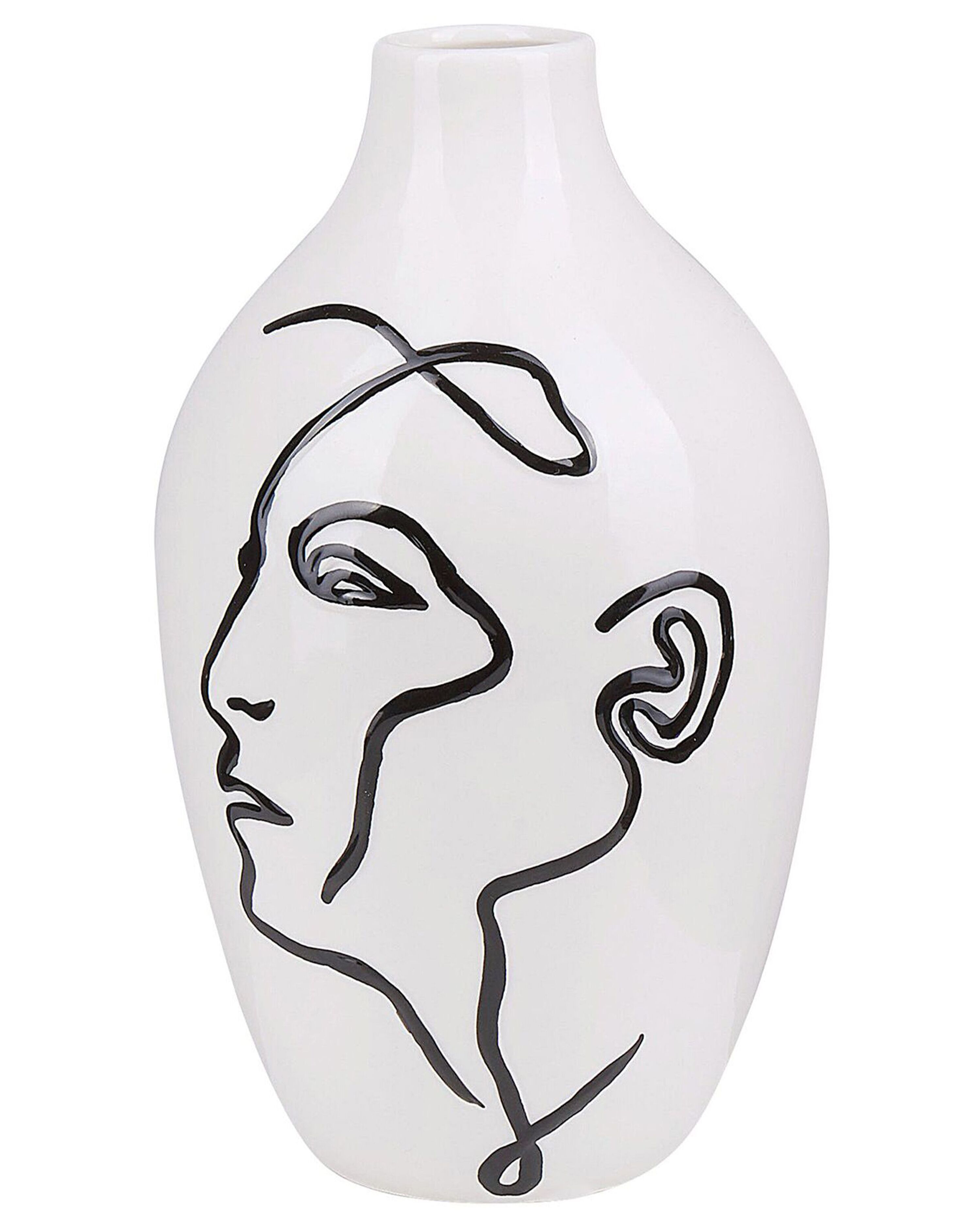 Flower Vase HELIKE Stoneware 23 cm White