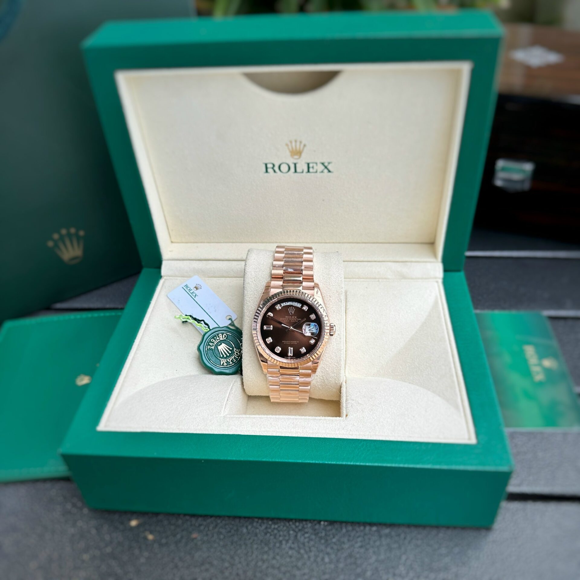 Rolex Clone Watch Day-Date Dial Chocolate EW Factory 36mm - Elite Watch Atelier