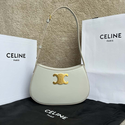 CELINE Tili Medium Cowhide Leather Handbag – Celine Inspired Designer Bag Gray