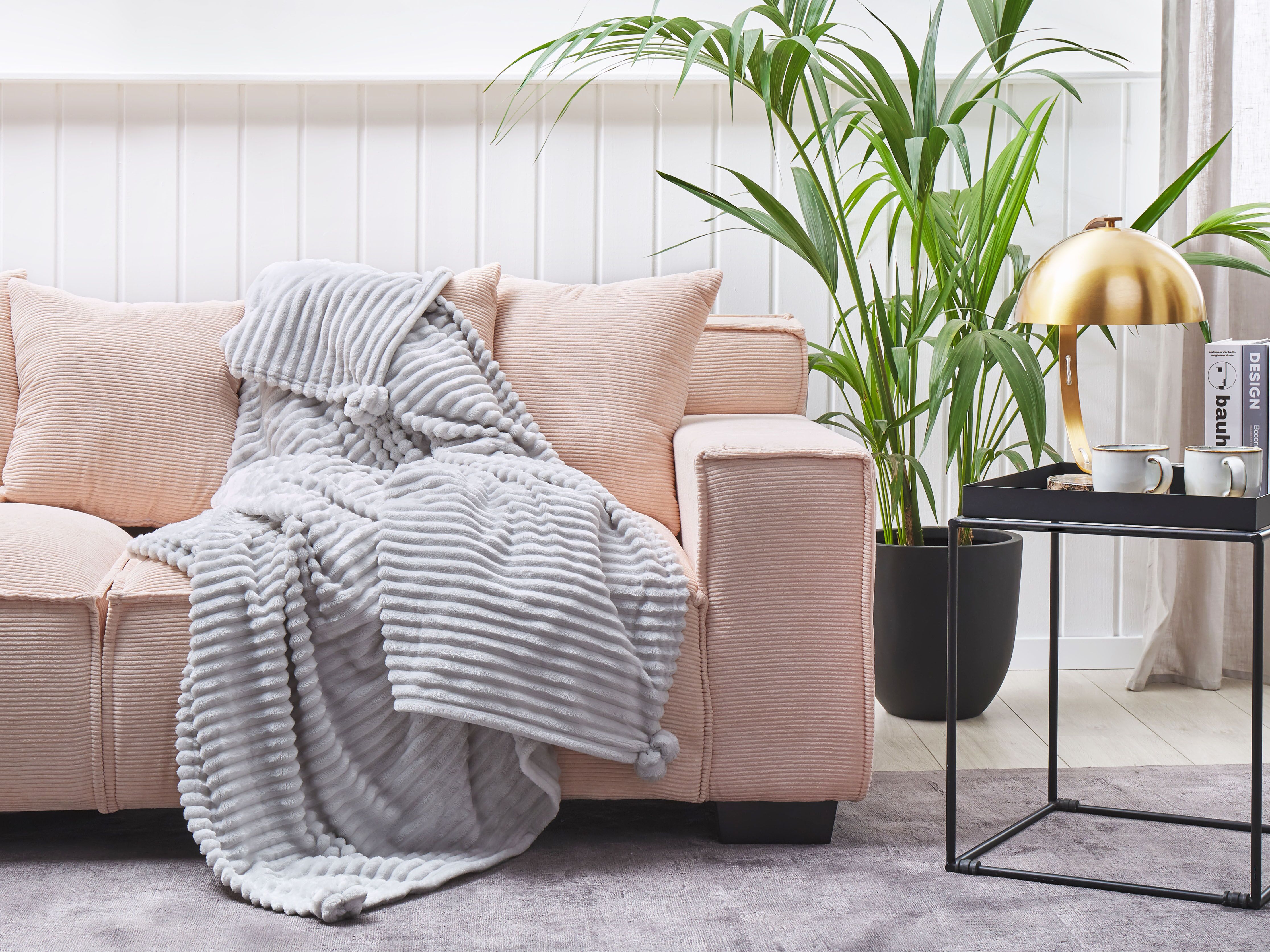 Blanket KAWERI 150 x 200 cm Light Grey