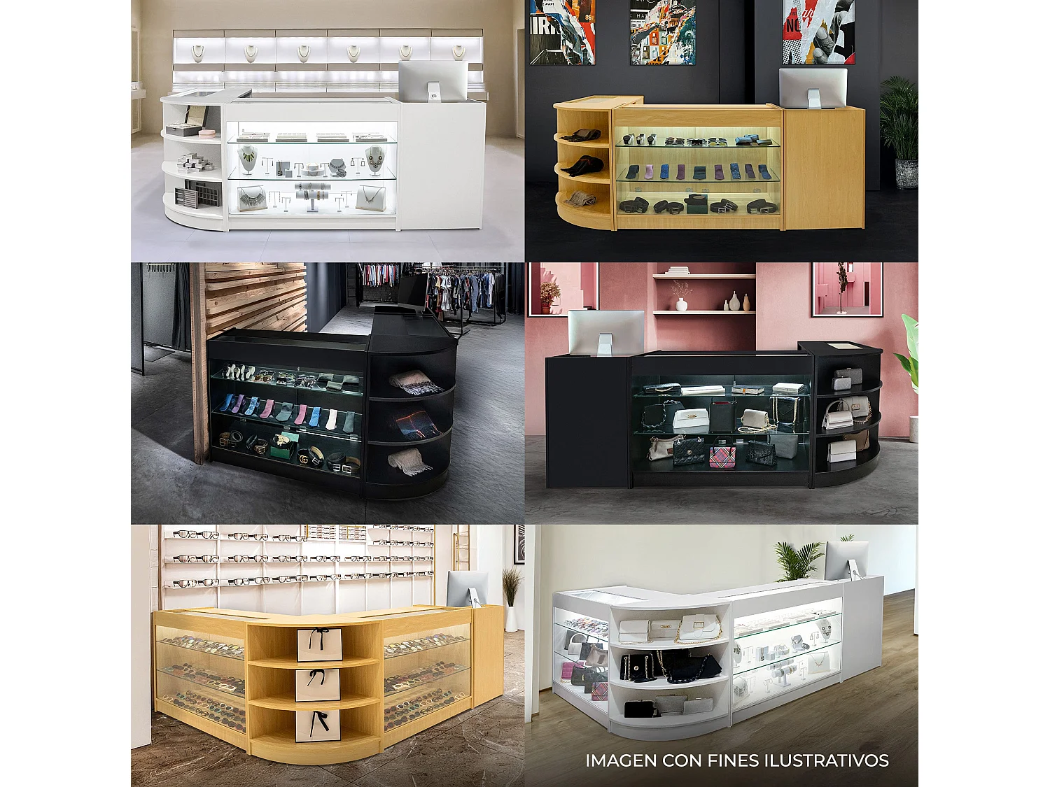 Comptoirs de Vente à LED Ensemble Harmonia - Blanc LM60, B900, C900