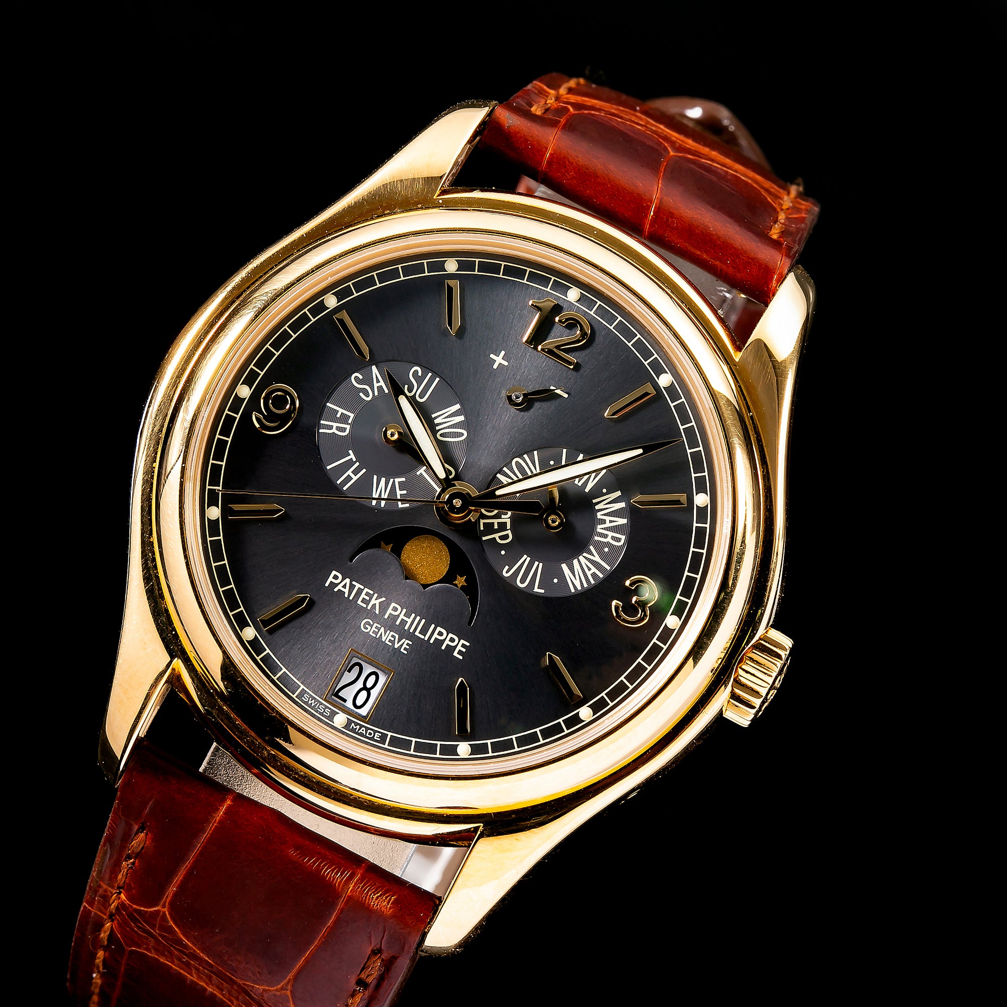 Patek Philippe Annual Calendar 5146J 39MM Gray Dial With Leather Bracelet(1:1 replica) - Elite Watch Atelier