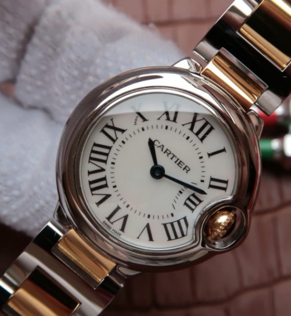 Replica Cartier Ballon Bleu Ladies 28mm SS White Dial SS/YG Bracelet Ronda Quartz - Top club
