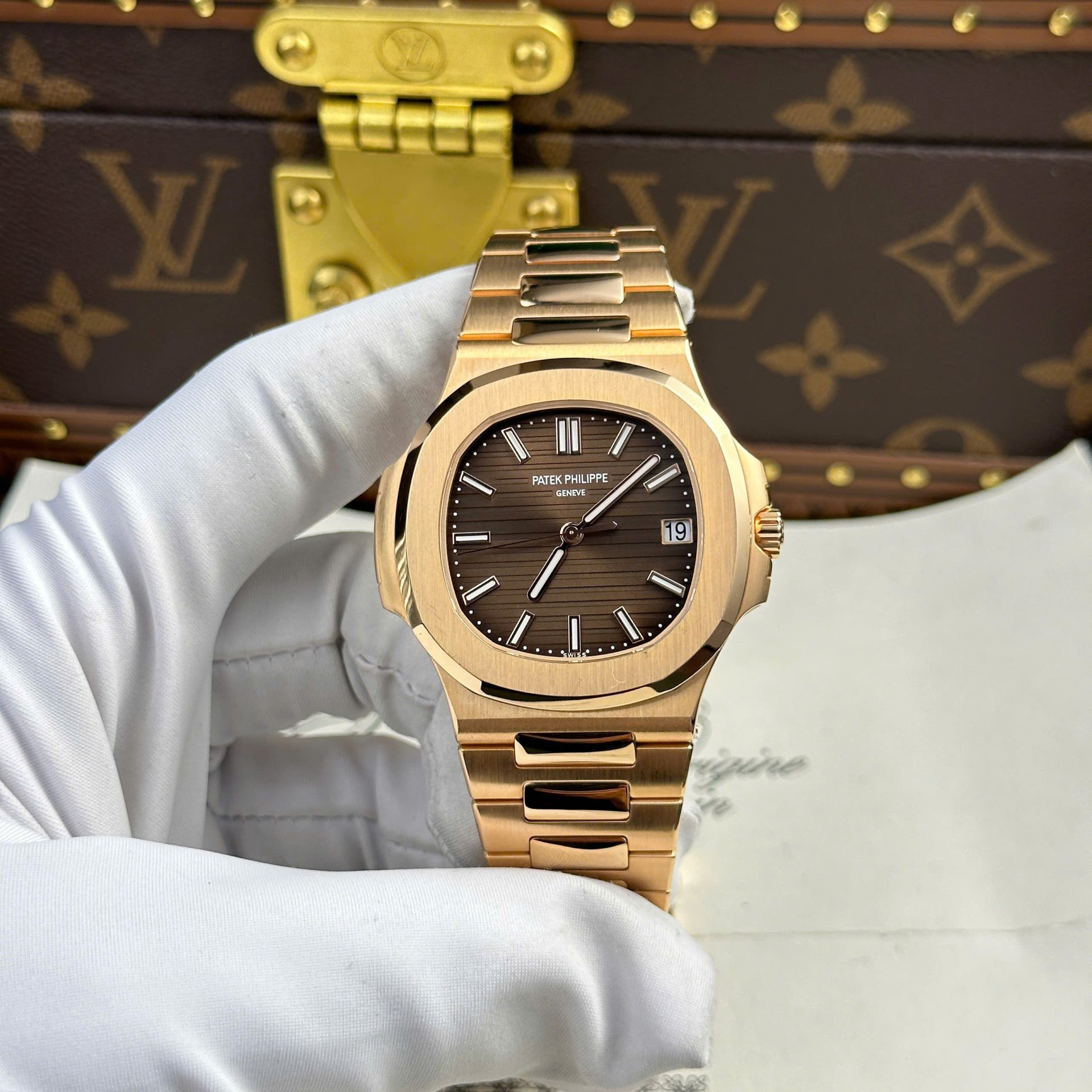 Patek Philippe Nautilus 5711 Refined Max Option 18K Gold Wrapped Chocolate Dial 40mm - Elite Watch Atelier