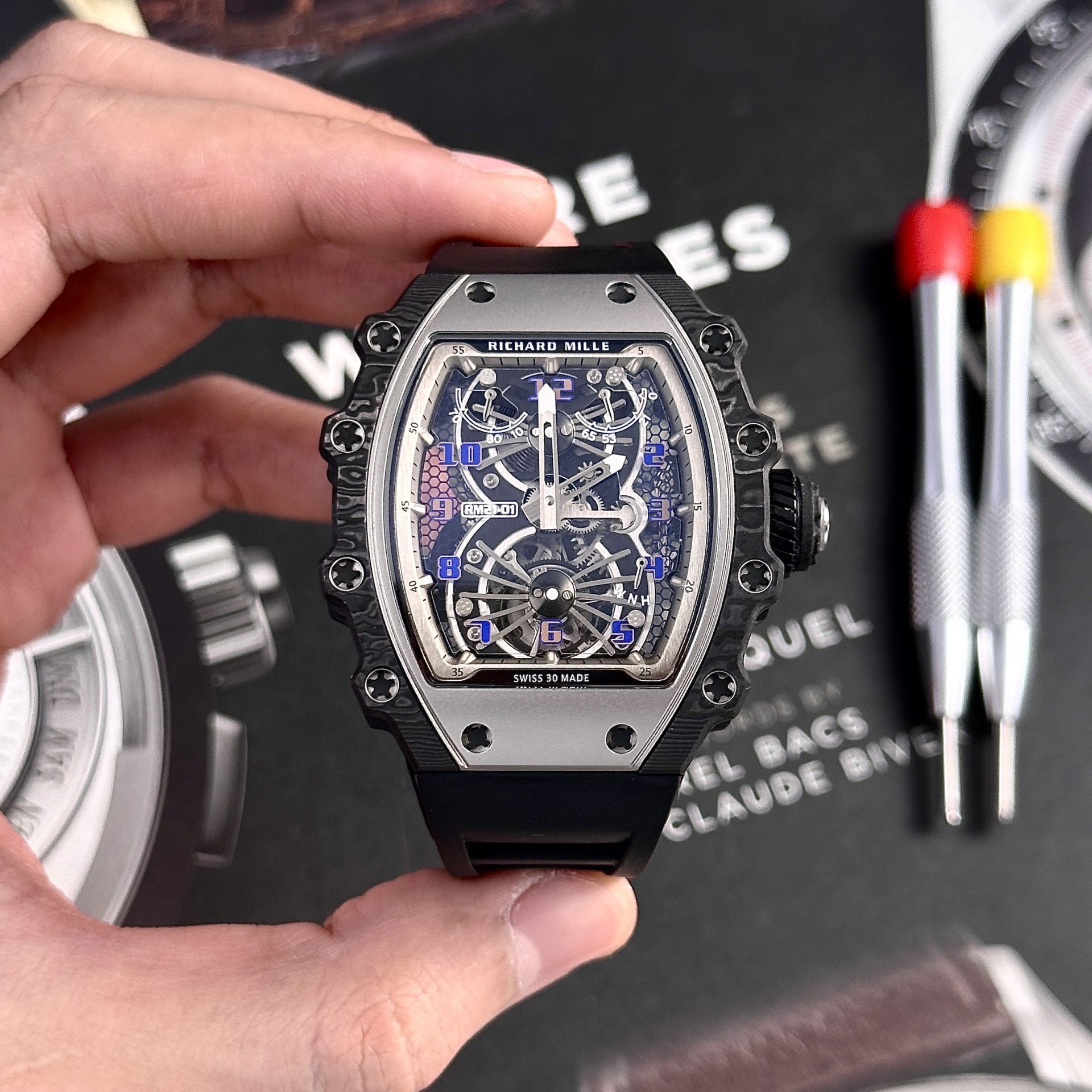Richard Mille Replica Watch RM21-02 Tourbillon Aerodyne Rubber Strap 43mm - Elite Watch Atelier