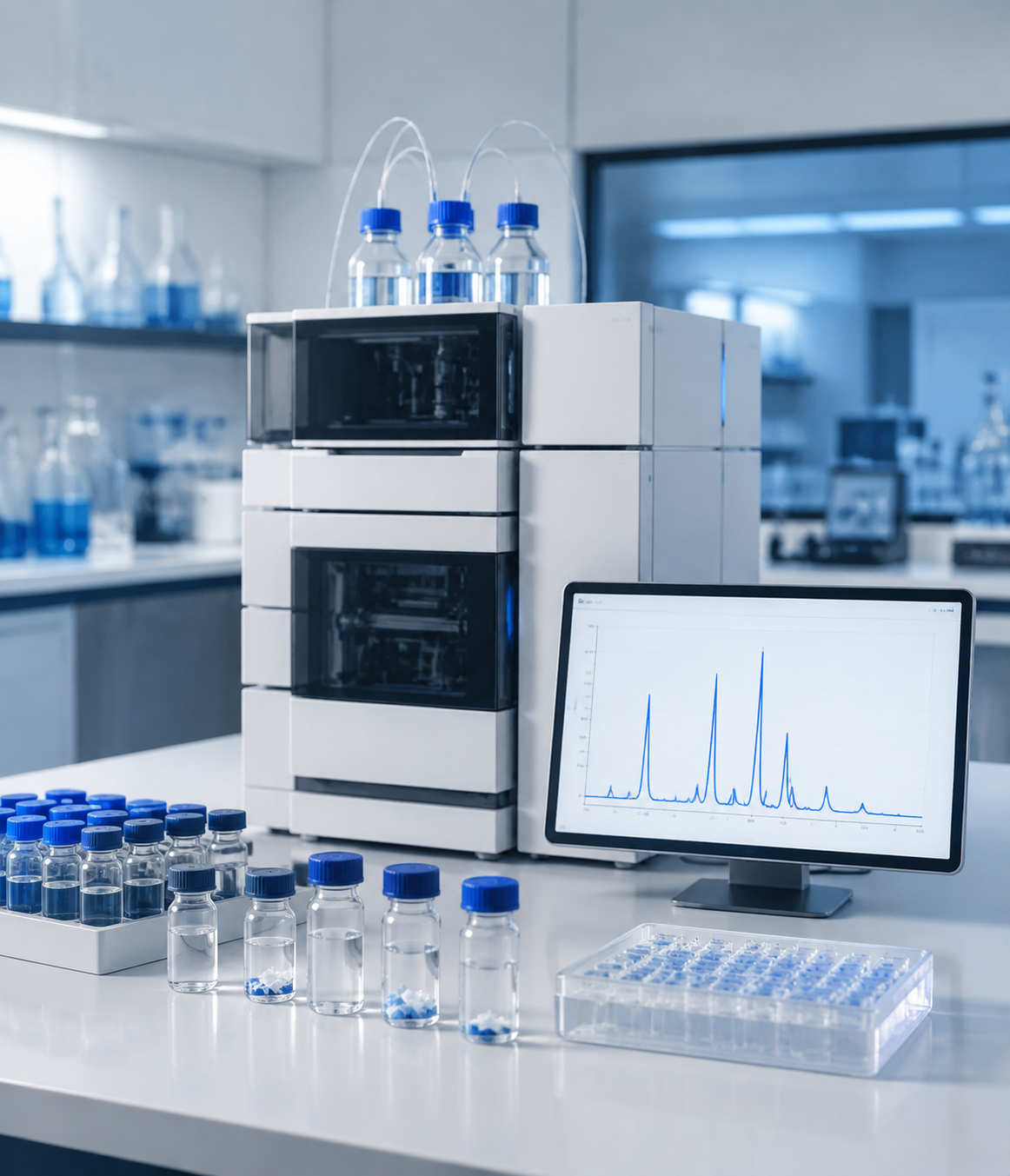 HPLC purity testing equipment and chromatogram review