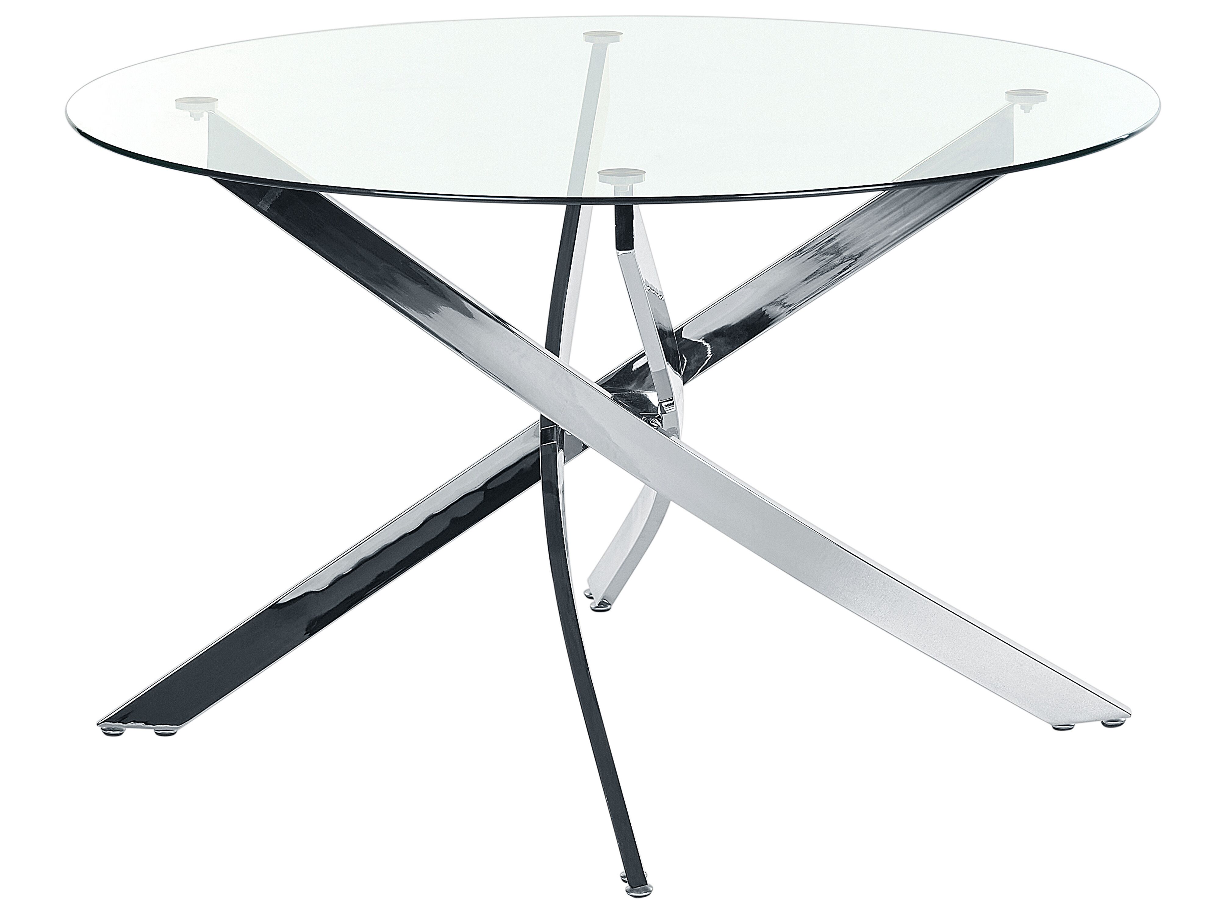 Dining Table MARAMO Silver 120 cm 120 cm Tempered Glass