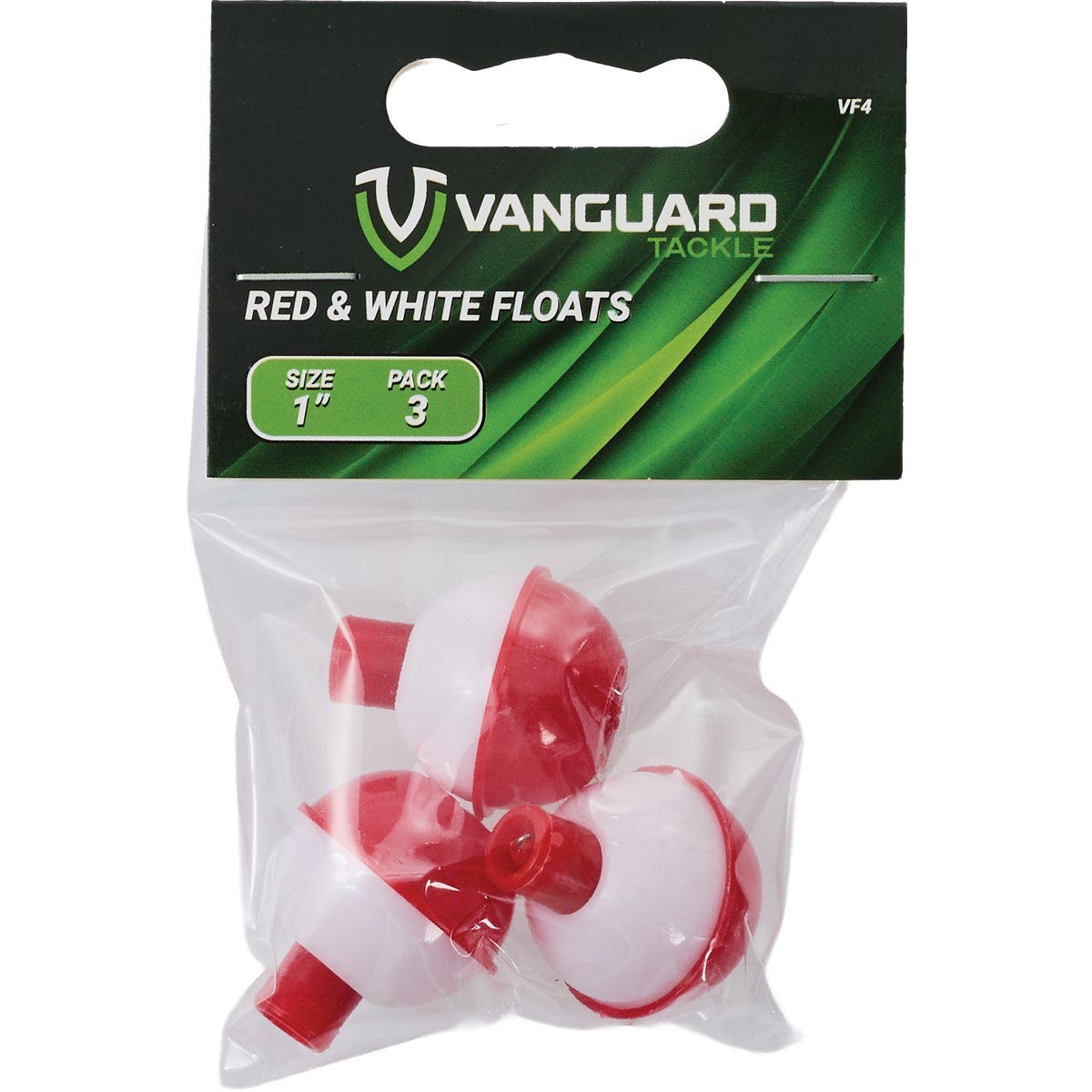Vanguard 1 In. Red & White Push-Button Fishing Bobber Float (3-Pack)