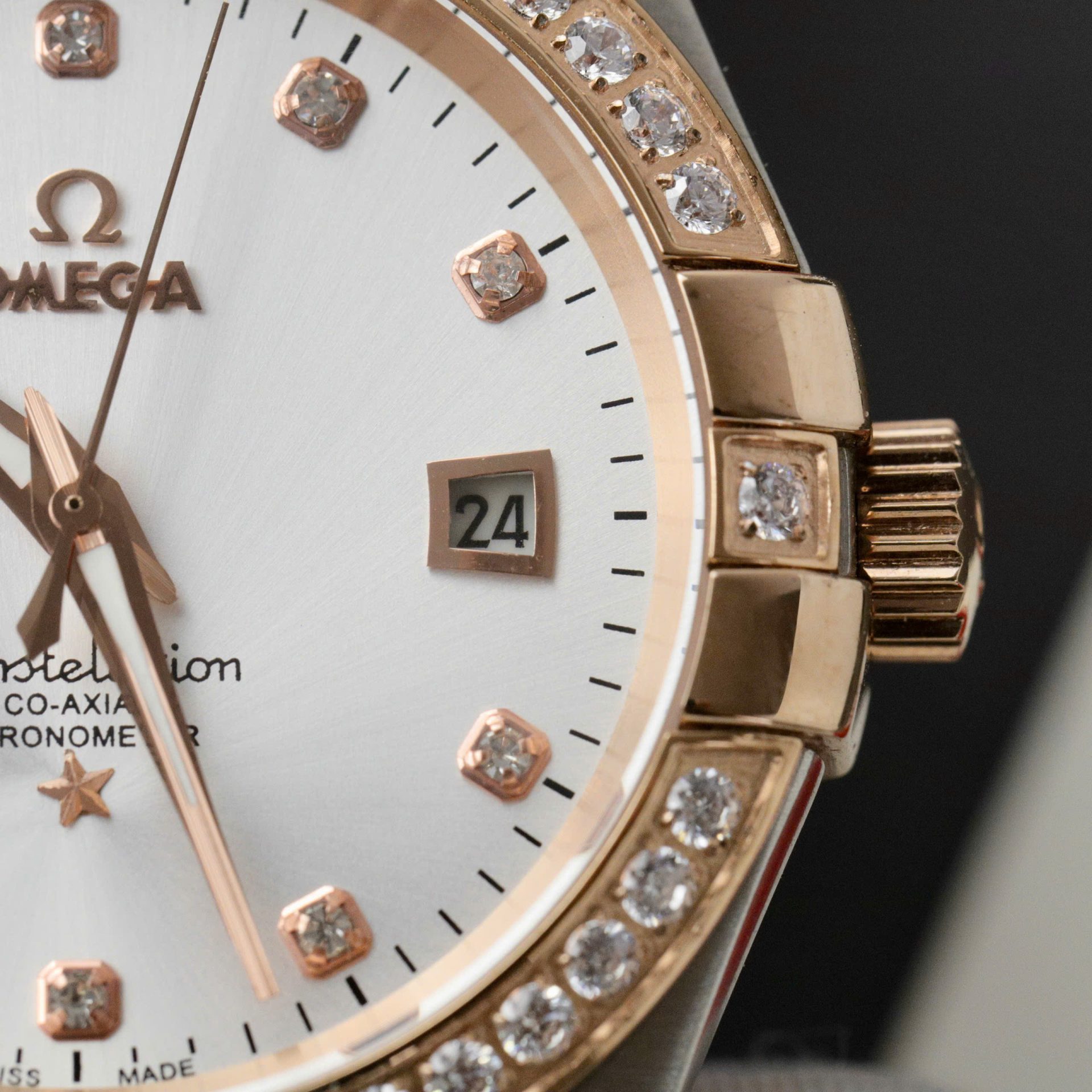 Omega Constellation Co-Axial Clone 11 Watch White Dial Metal Strap 38mm - Top club