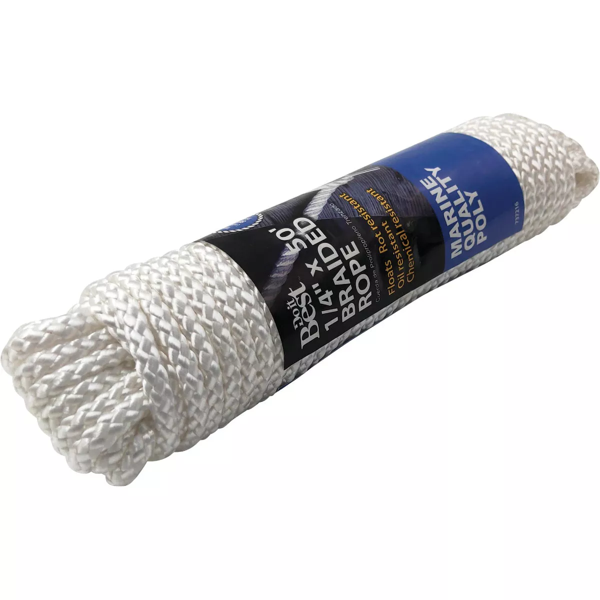 Do it Best 1/4 In. x 50 Ft. White Solid Braided Polypropylene Packaged Rope