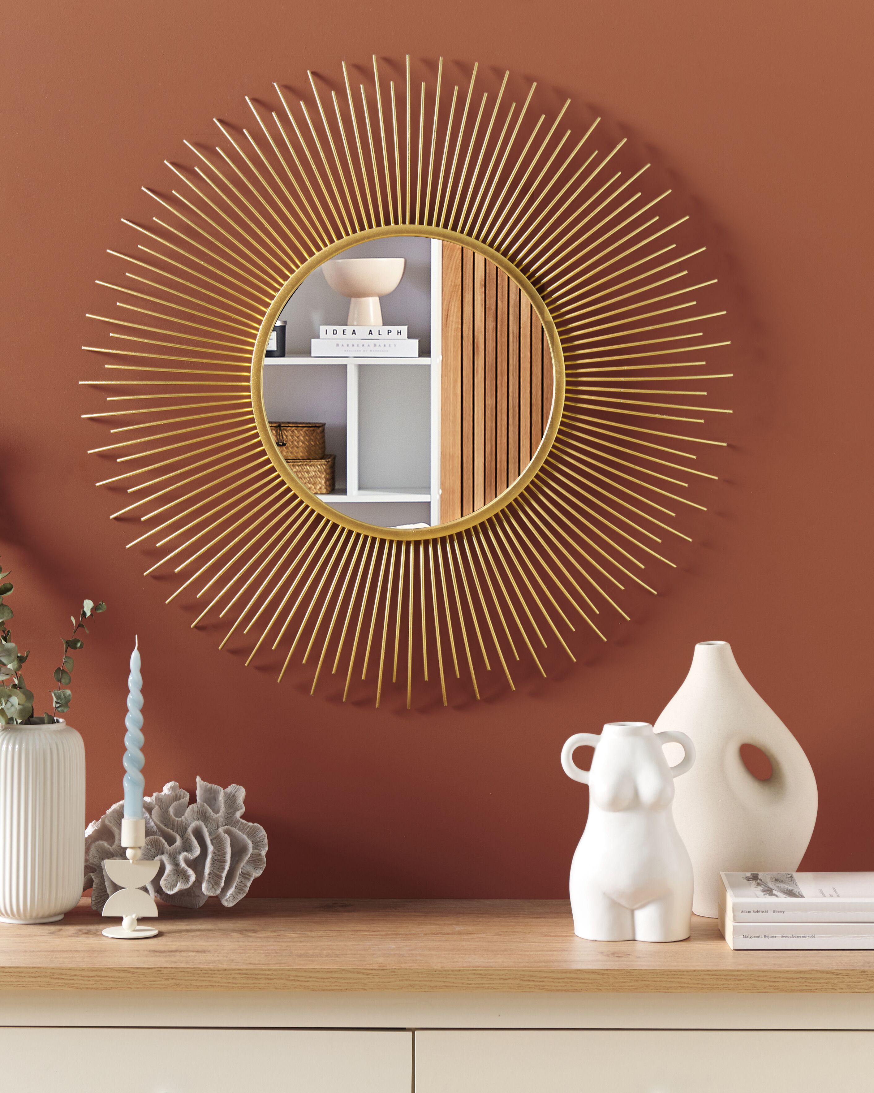 Wall Mirror CILLY 80 cm 80 cm Metal Gold