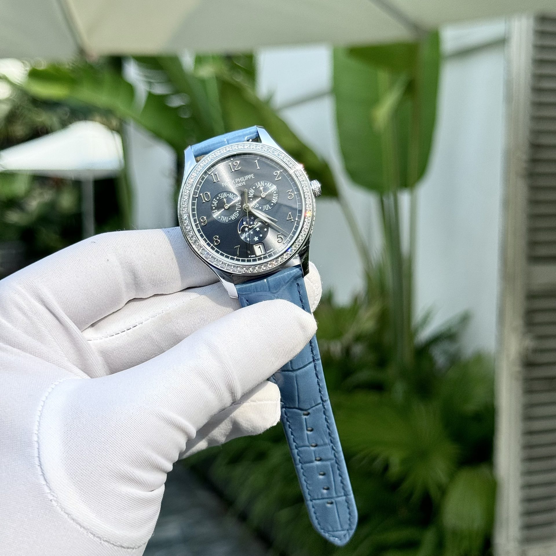 Patek Philippe Replica Watches Complications 4947G Blue Dial Leather Strap 38mm - Top club