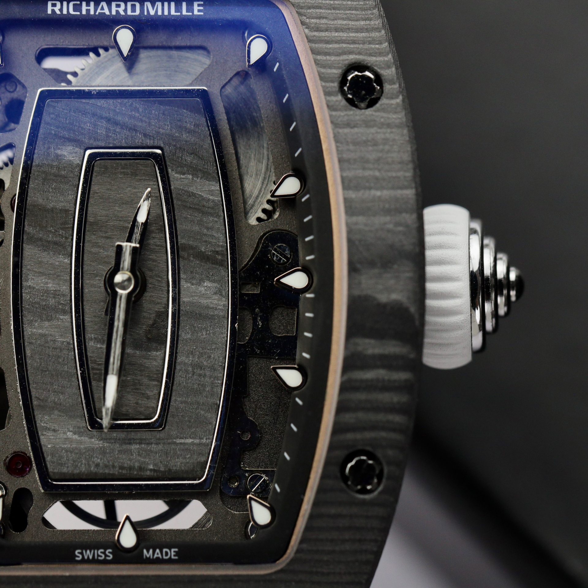 Richard Mille Replica 1:1 Watch RM07 Carbon White Rubber Strap Best Quality 36mm - Top club
