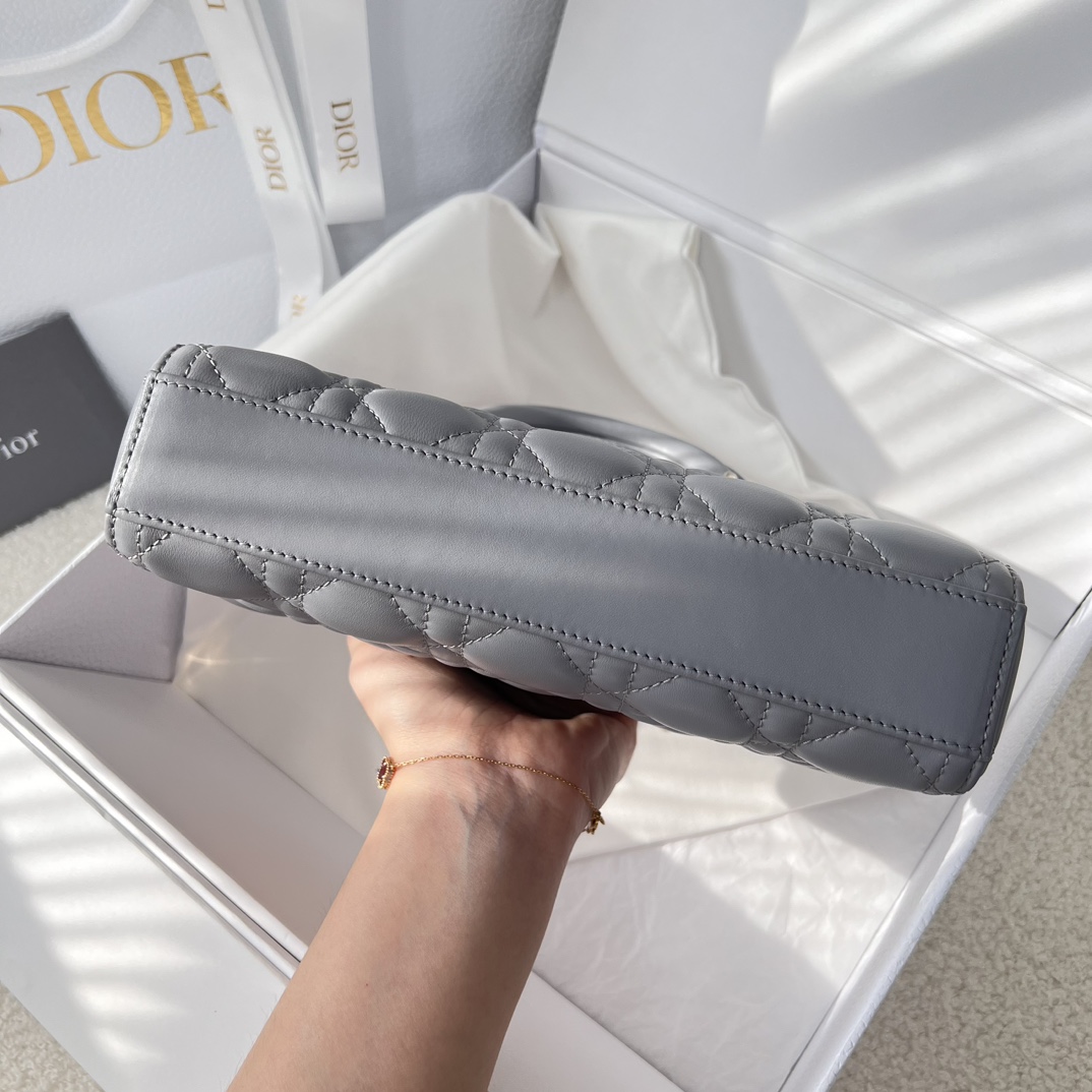 Dior Medium Lady D-Joy Bag Grey For Women 8,7in/22cm1:1High-quality replica