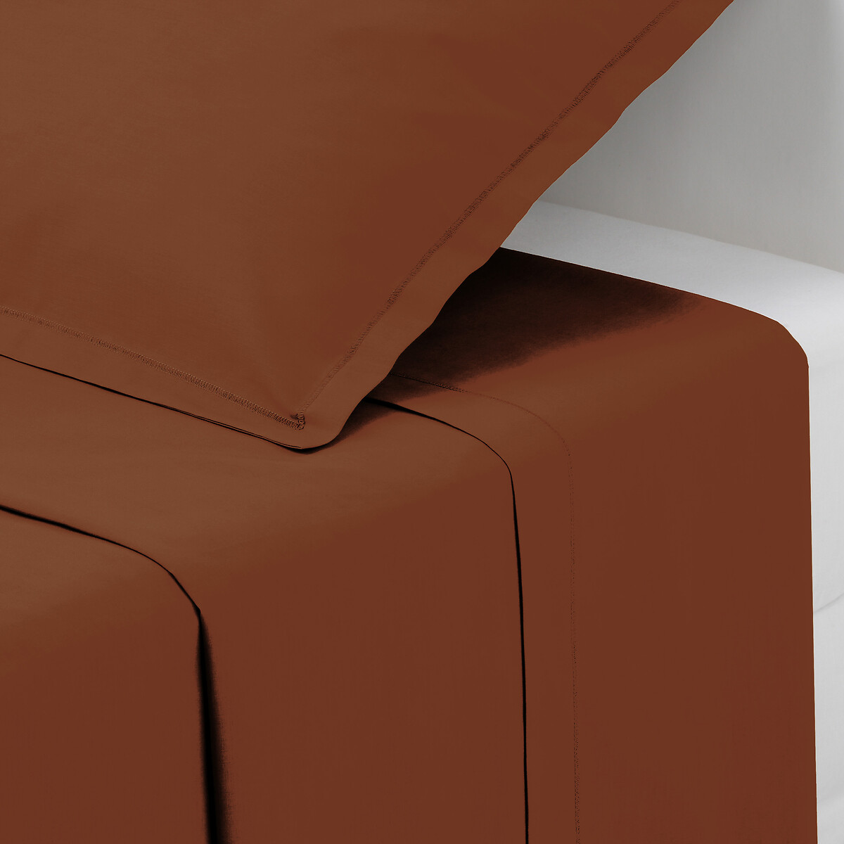 Cotton flat sheet Terracotta pink, 240x290 cm