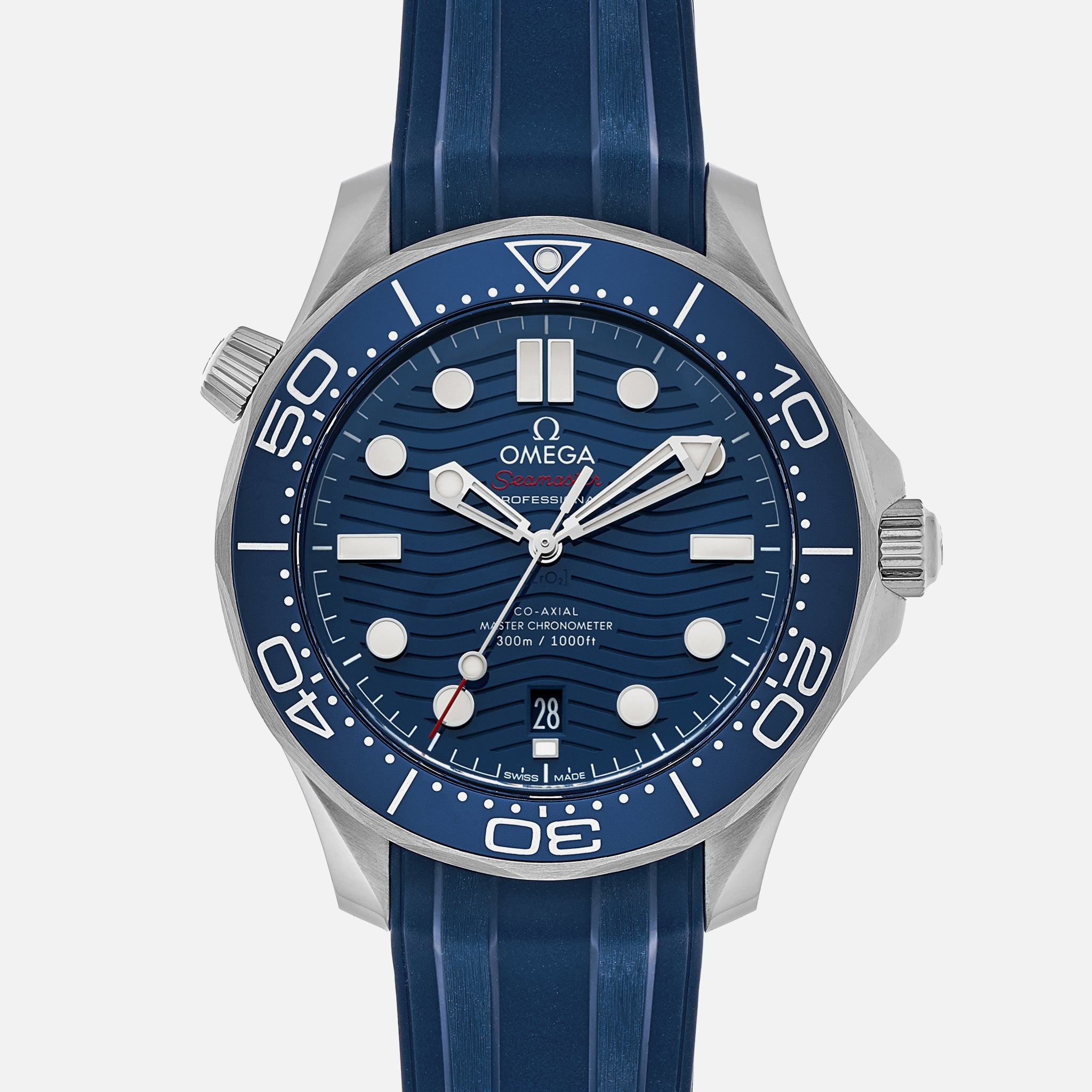 Seamaster Diver 300M Co-Axial Master Chronometer 42mm Blue Dial On Rubber Strap(1:1 replica) - Top club